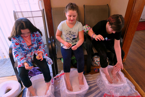 Playtime During Kids Pedicure For Party Guests!