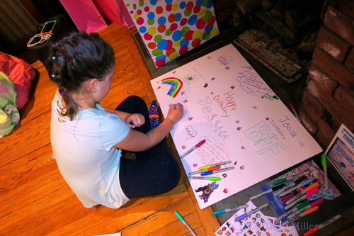 Rainbows, Sharpies, And Stickers For Spa Birthday Card Signing