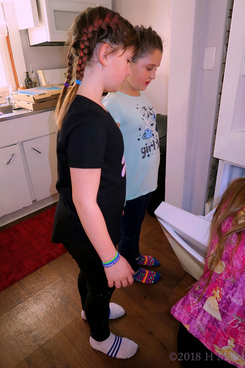 Spa Party Guests Chilling By The Freezer! Spa Party Guests Chilling By The Freezer!