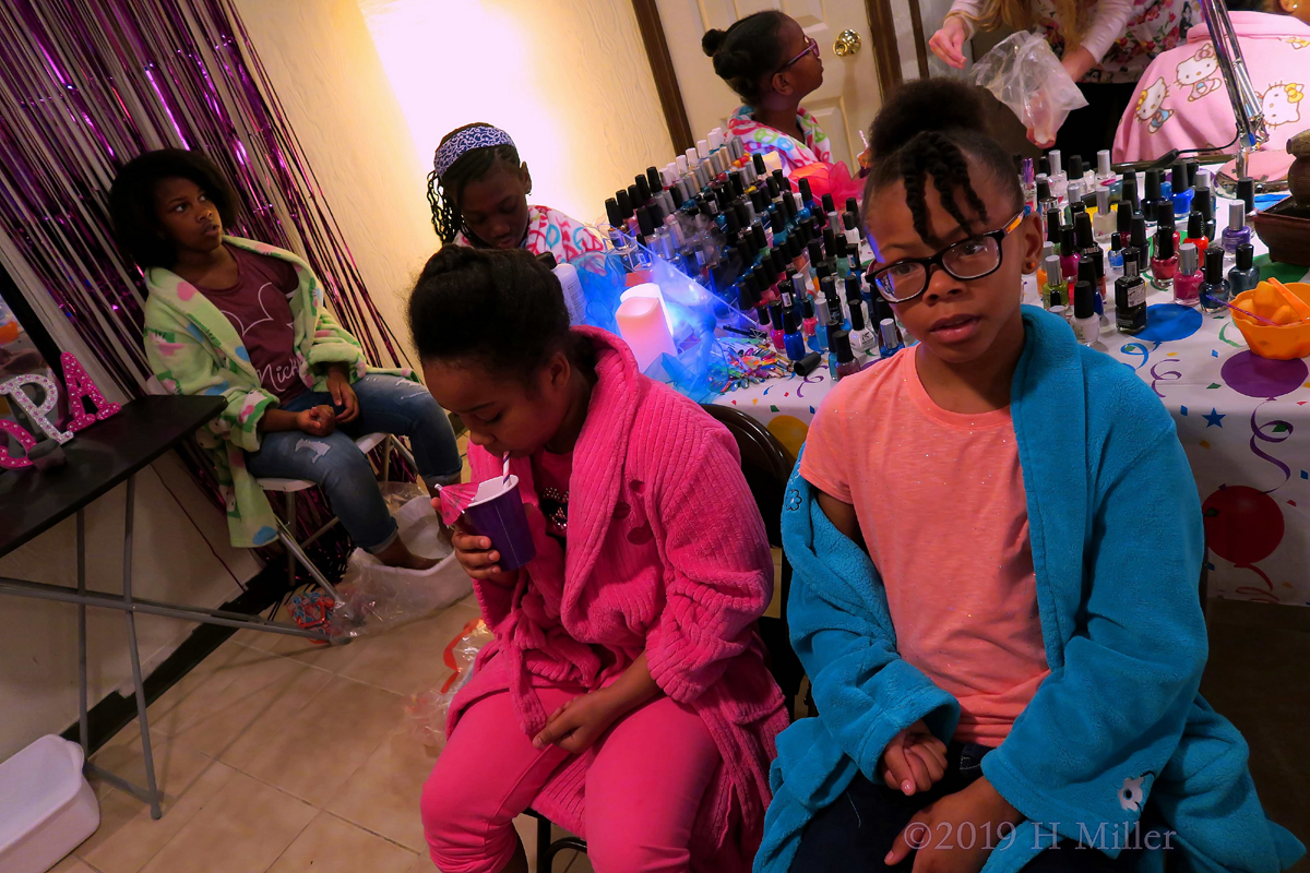 Beautiful Shot Of The Party Guests At The Kids Nail Spa 