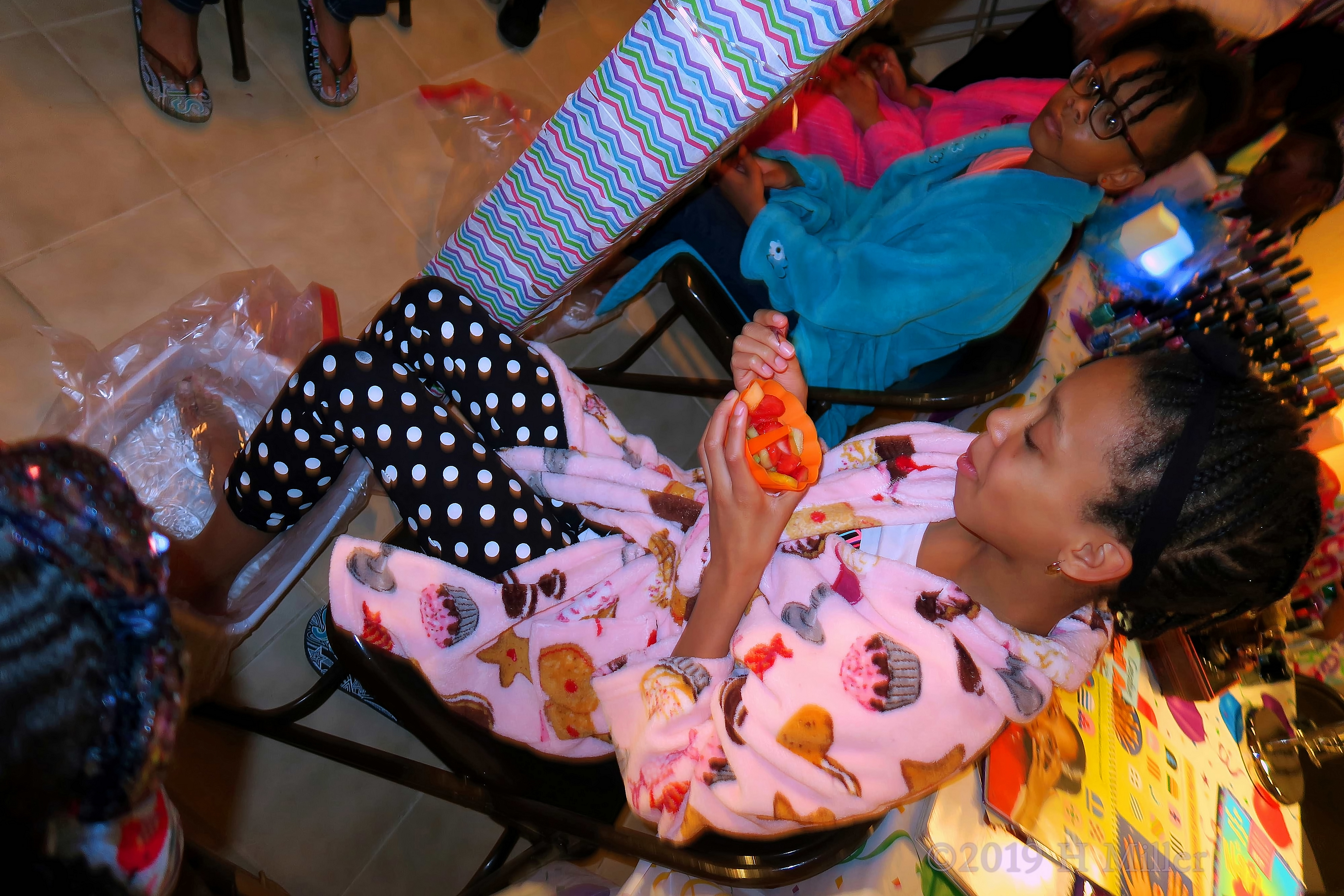Guest Enjoying Her Fruit Cup And Her Mini Pedi Guest Enjoying Her Fruit Cup And Her Mini Pedi