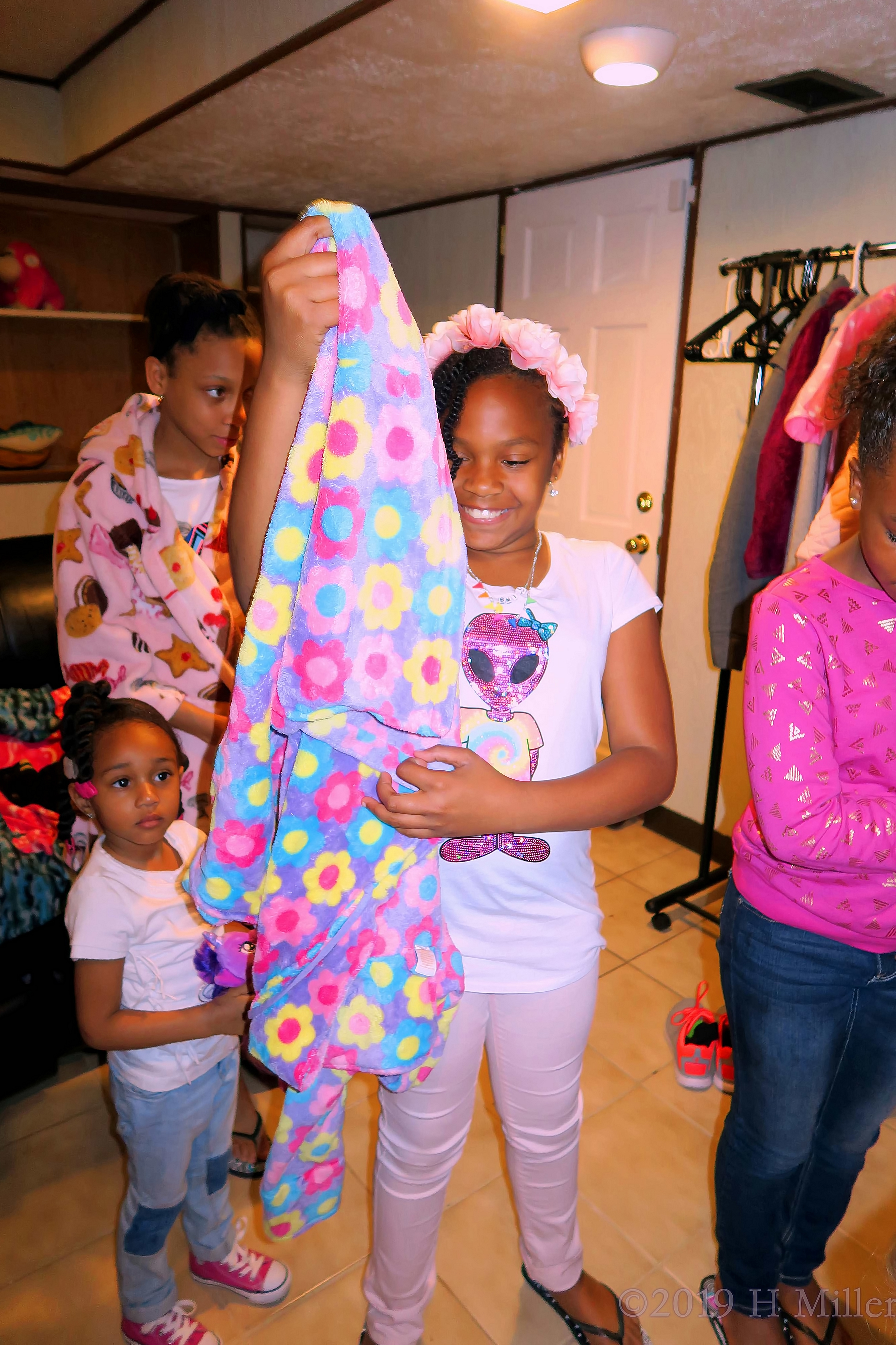 She's Happy With Her Multicolored Floral Print Spa Robe She's Happy With Her Multicolored Floral Print Spa Robe