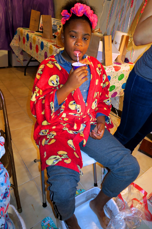 Sipping On Her Treat While Getting Her Mini Pedi Sipping On Her Treat While Getting Her Mini Pedi