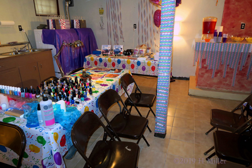 View Of Party Stations In Spacious Basement Venue View Of Party Stations In Spacious Basement Venue