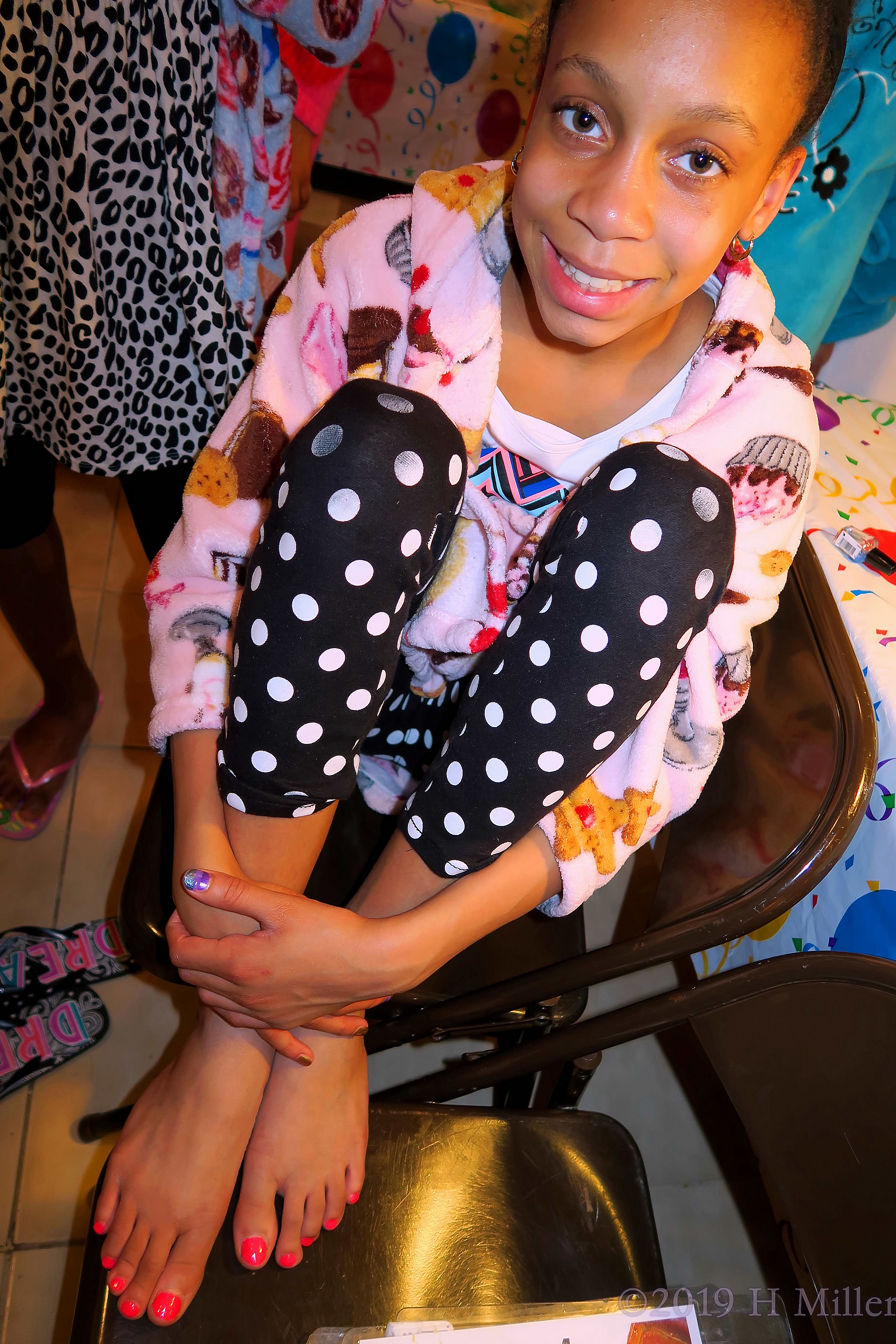 Shes Loving The Relaxing Spa Day Party, And Her Kids Pedicure And Manicure! Shes Loving The Relaxing Spa Day Party, And Her Kids Pedicure And Manicure!
