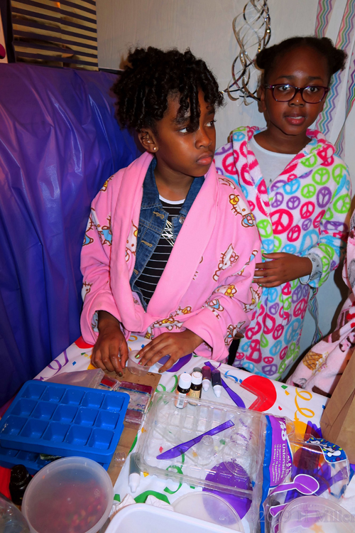 Birthday Girl And Friends Making Kids Craft Items Together Birthday Girl And Friends Making Kids Craft Items Together