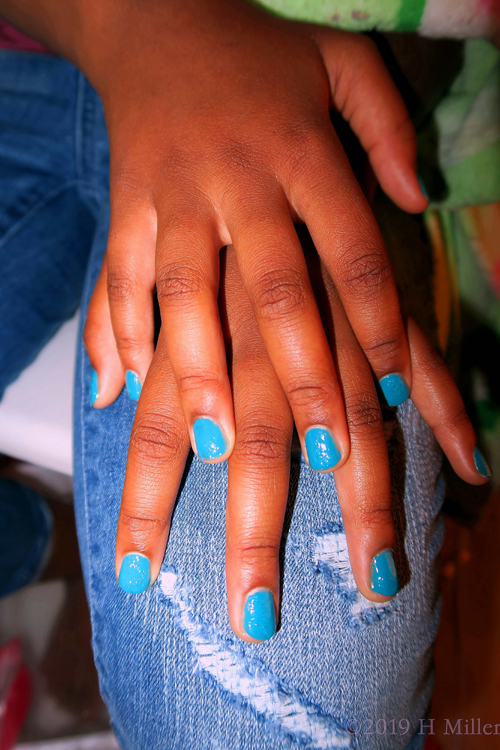 Perfect Kids Manicure In Sky Blue! Perfect Kids Manicure In Sky Blue!