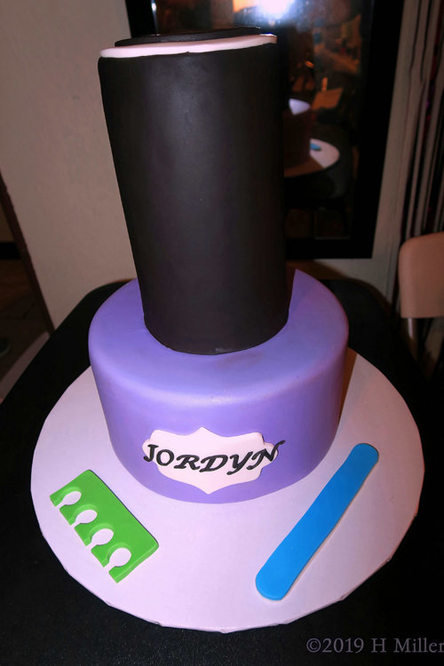 The Birthday Cake Came Out And It's A Whole Bottle Of Purple Nail Polish!!