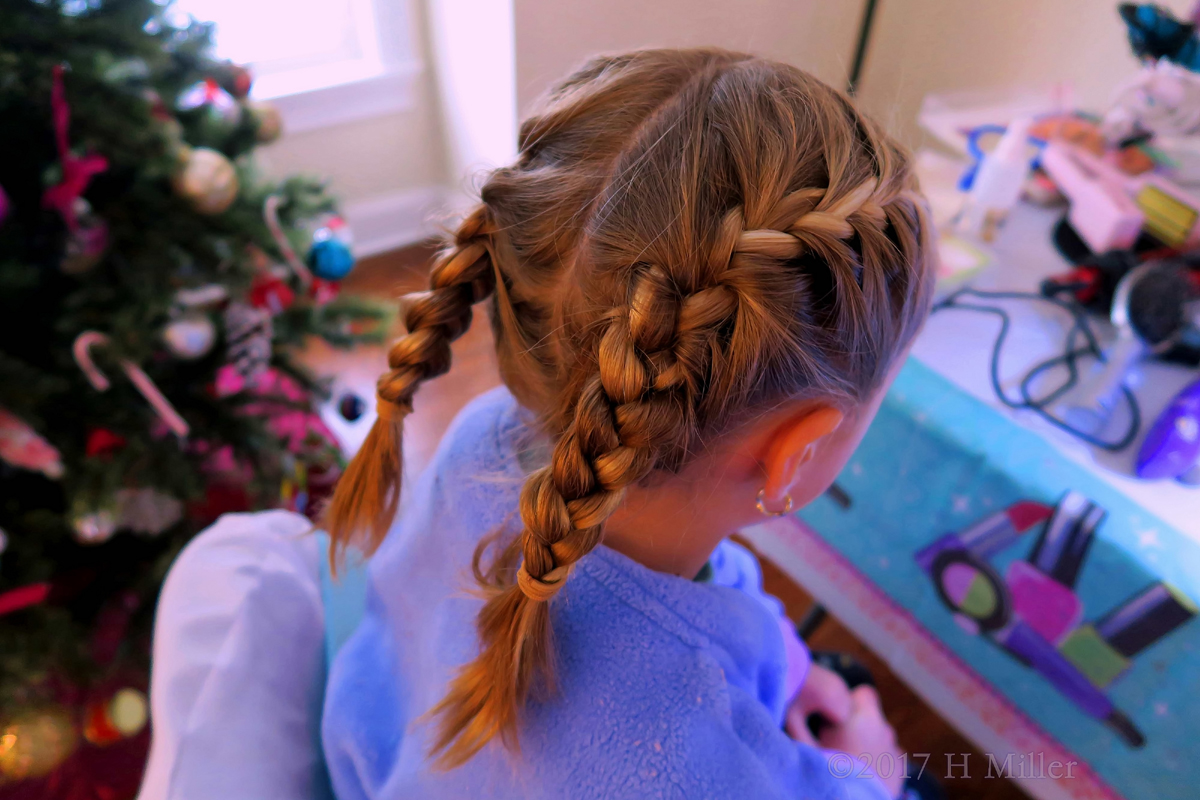 Fancy French Braid Pigtails_Girls Spa Hairstyle 