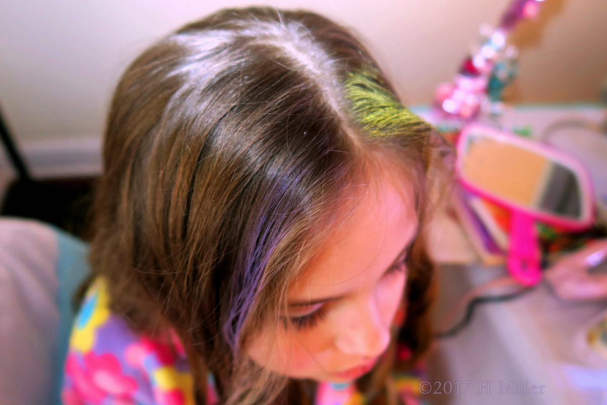 Yellow And Purple Temporary Kids Spa Hair Color 