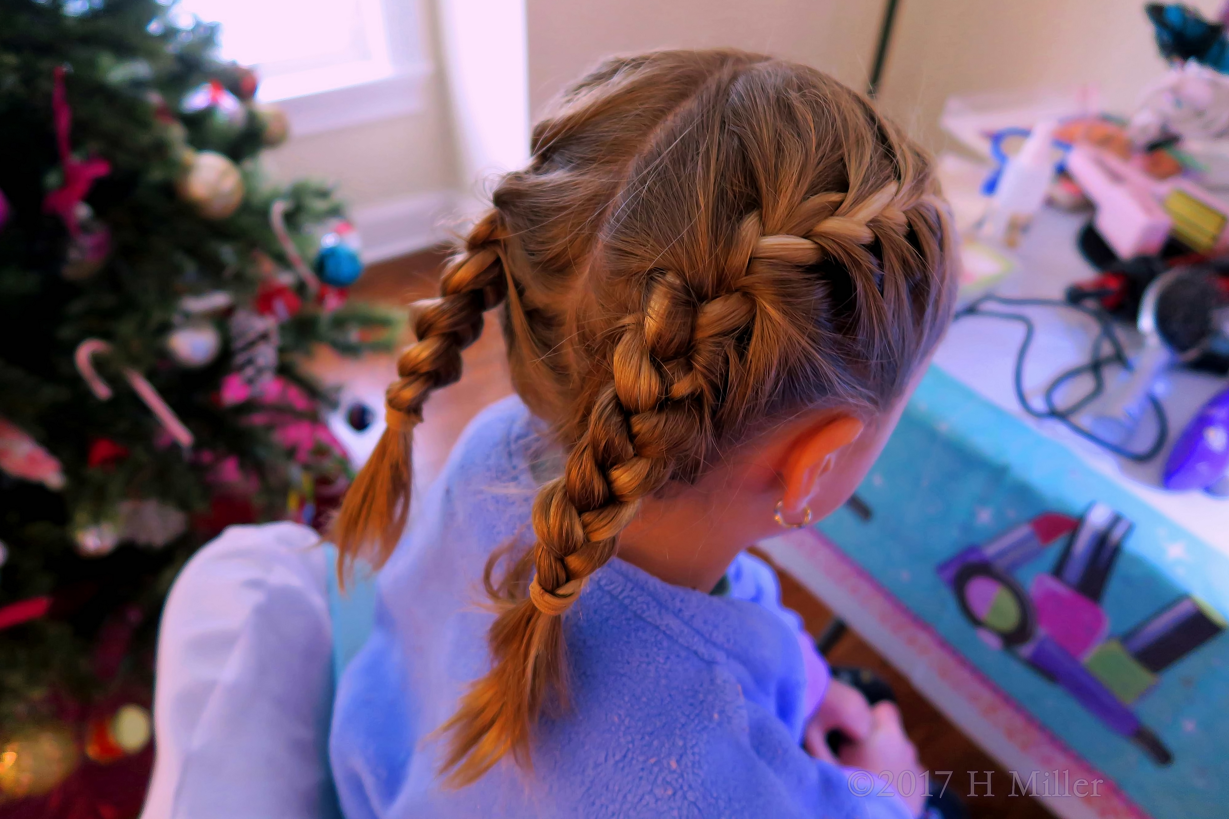 Fancy French Braid Pigtails_Girls Spa Hairstyle 
