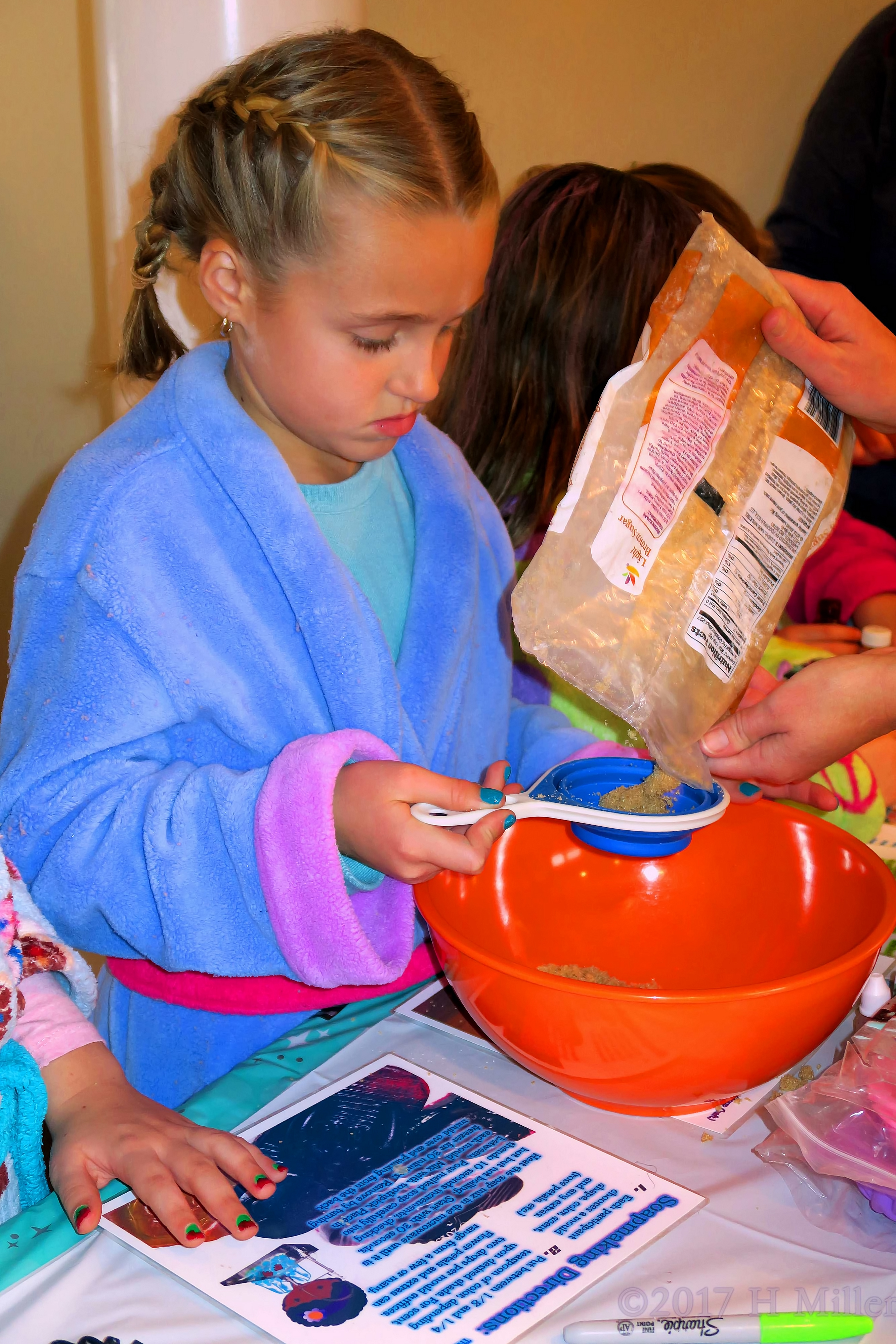 She's Measuring Carefully For Her Kids Craft Project. She's Measuring Carefully For Her Kids Craft Project.