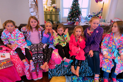 Being Silly And Making Their Silly Faces During Group Photos Before The Spa Party For Girls Begins!