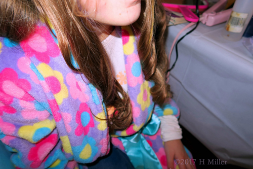 Curled Hairstyle At The Girls Spa. Curled Hairstyle At The Girls Spa.