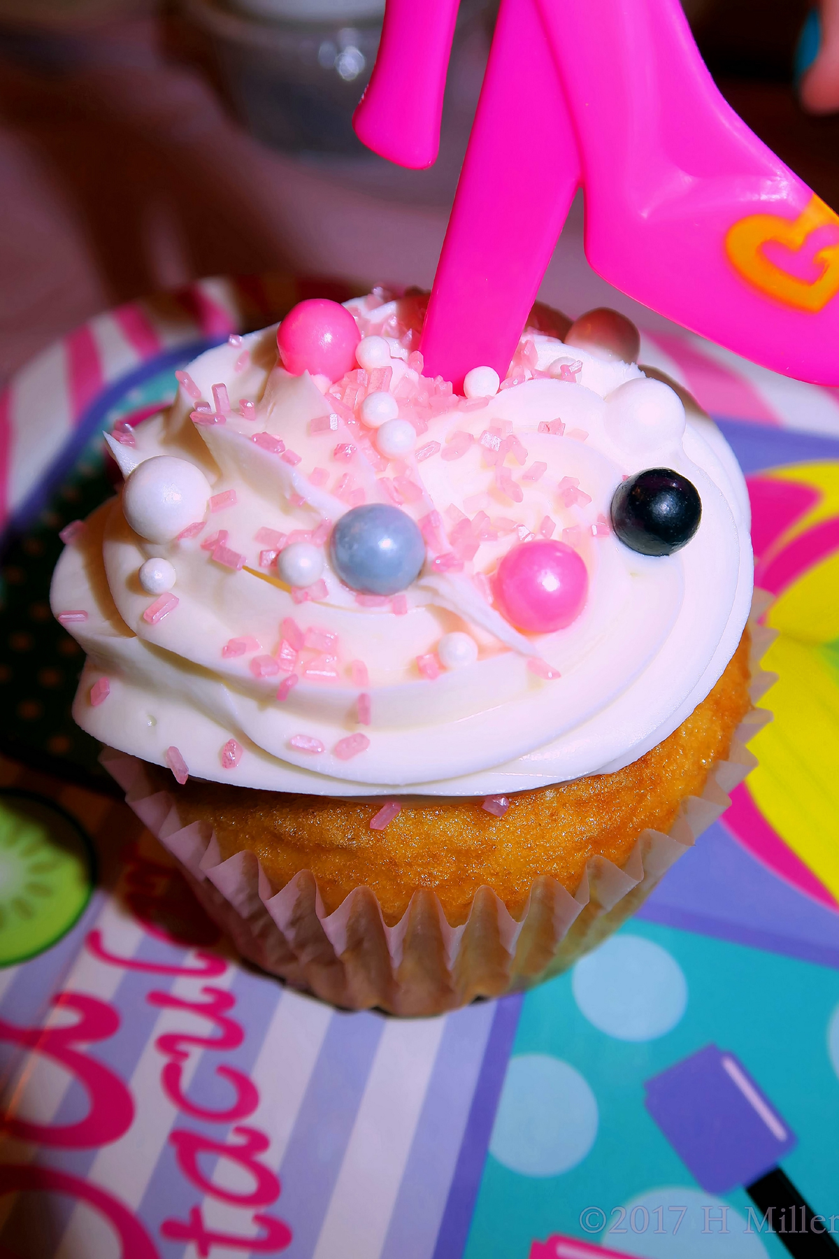 Pretty Birthday Spa Party Cupcake 