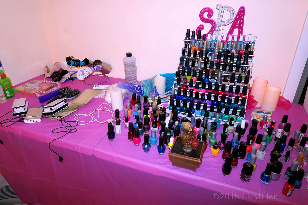 Nail Color Collection At The Kids Nail Salon For The Spa Party Guests 