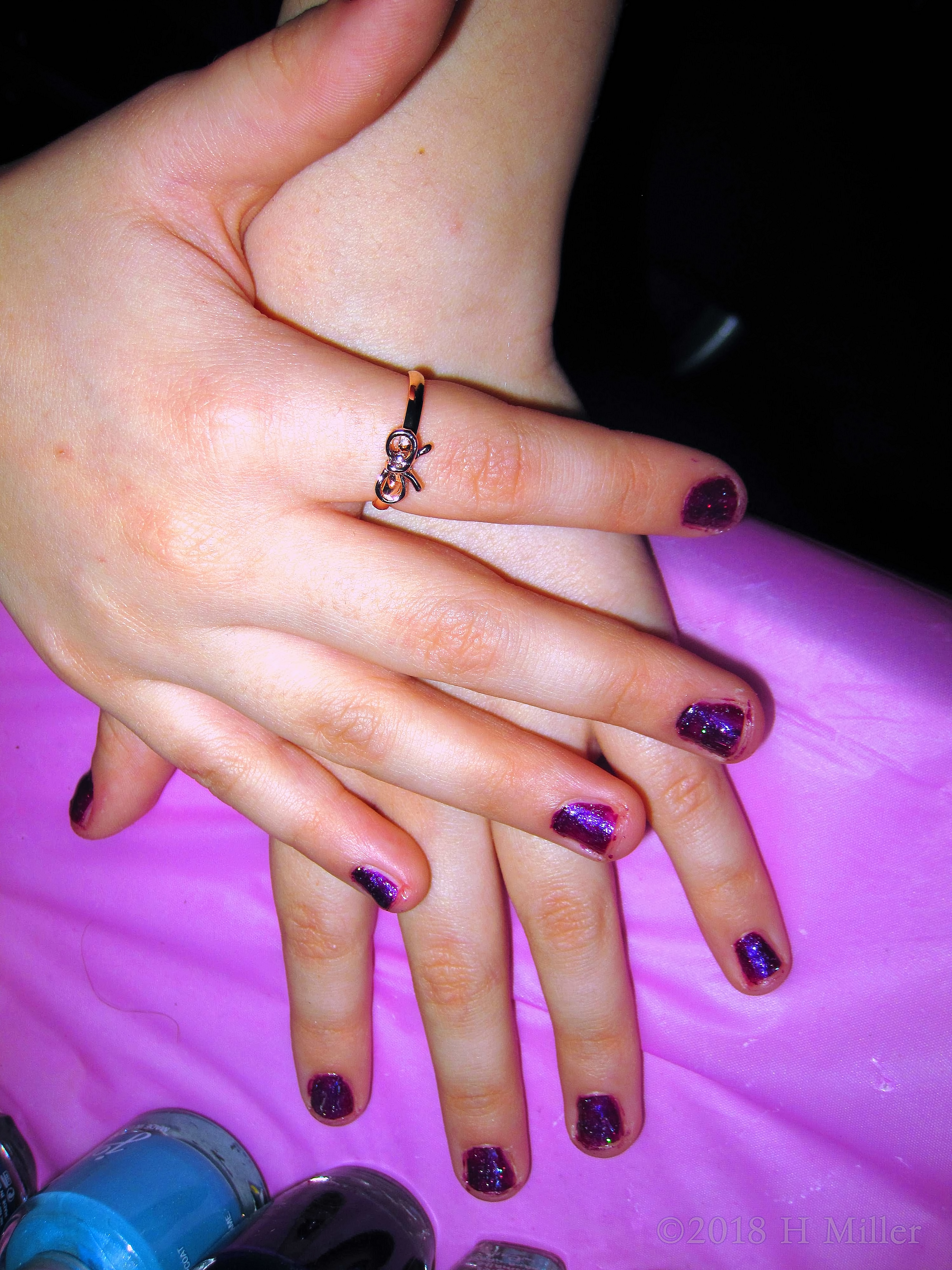 Purple Glitter Polish For Party Guest Kids Mani! Purple Glitter Polish For Party Guest Kids Mani!