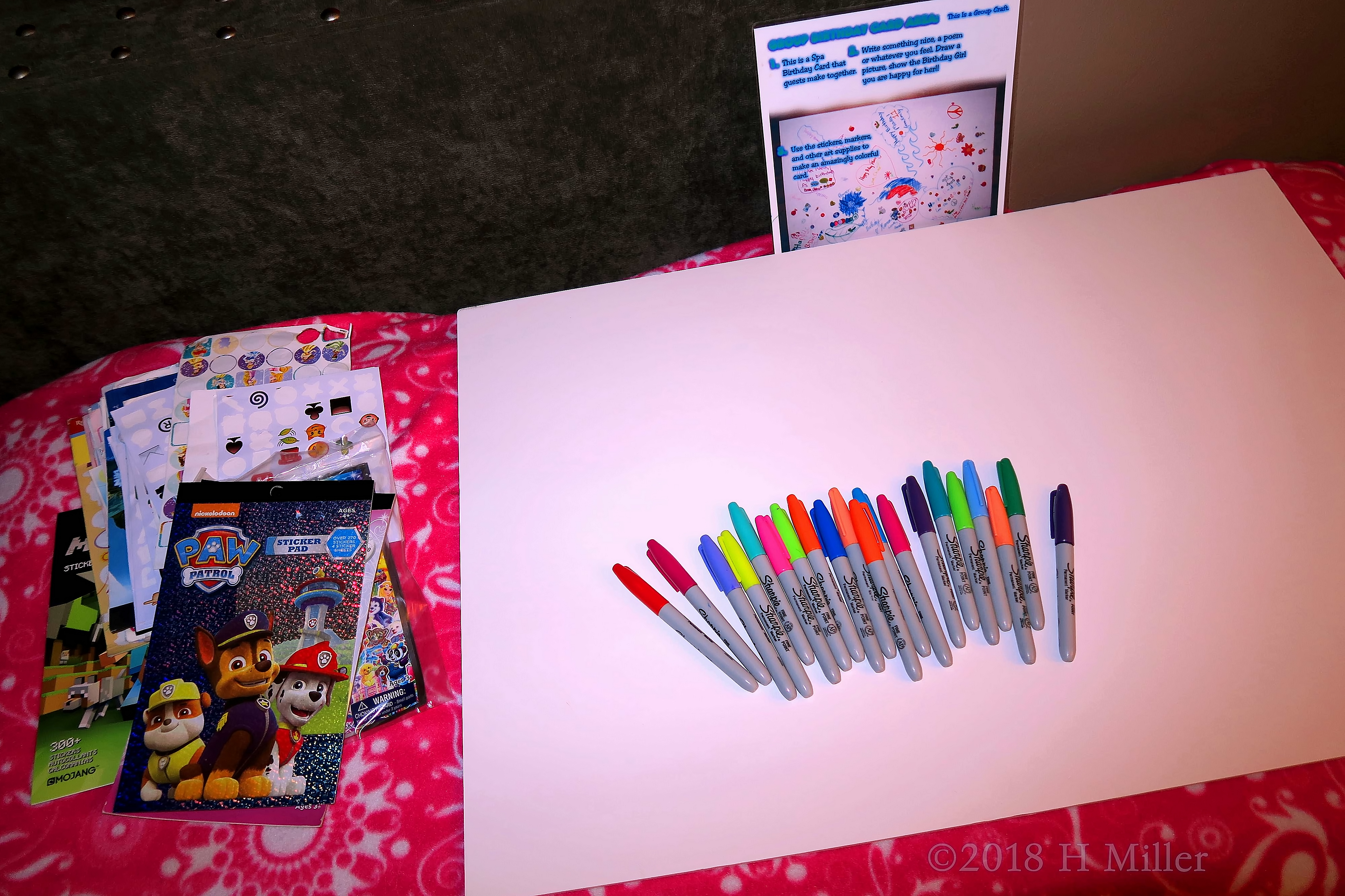 Spa Birthday Card Signing With Sharpies And Stickers For Party Guests Spa Birthday Card Signing With Sharpies And Stickers For Party Guests