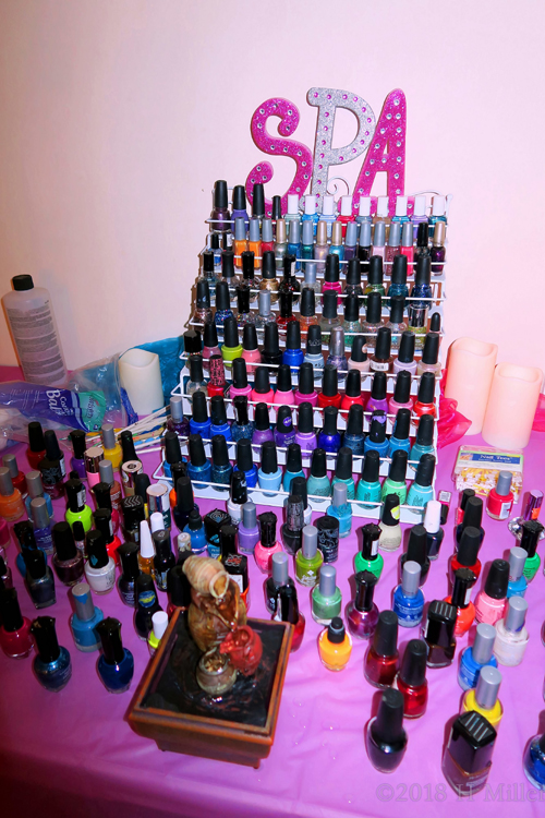 Mountain Of Nail Polish! Wide Selection At The Kids Nail Spa For Spa Party Guests Mountain Of Nail Polish! Wide Selection At The Kids Nail Spa For Spa Party Guests