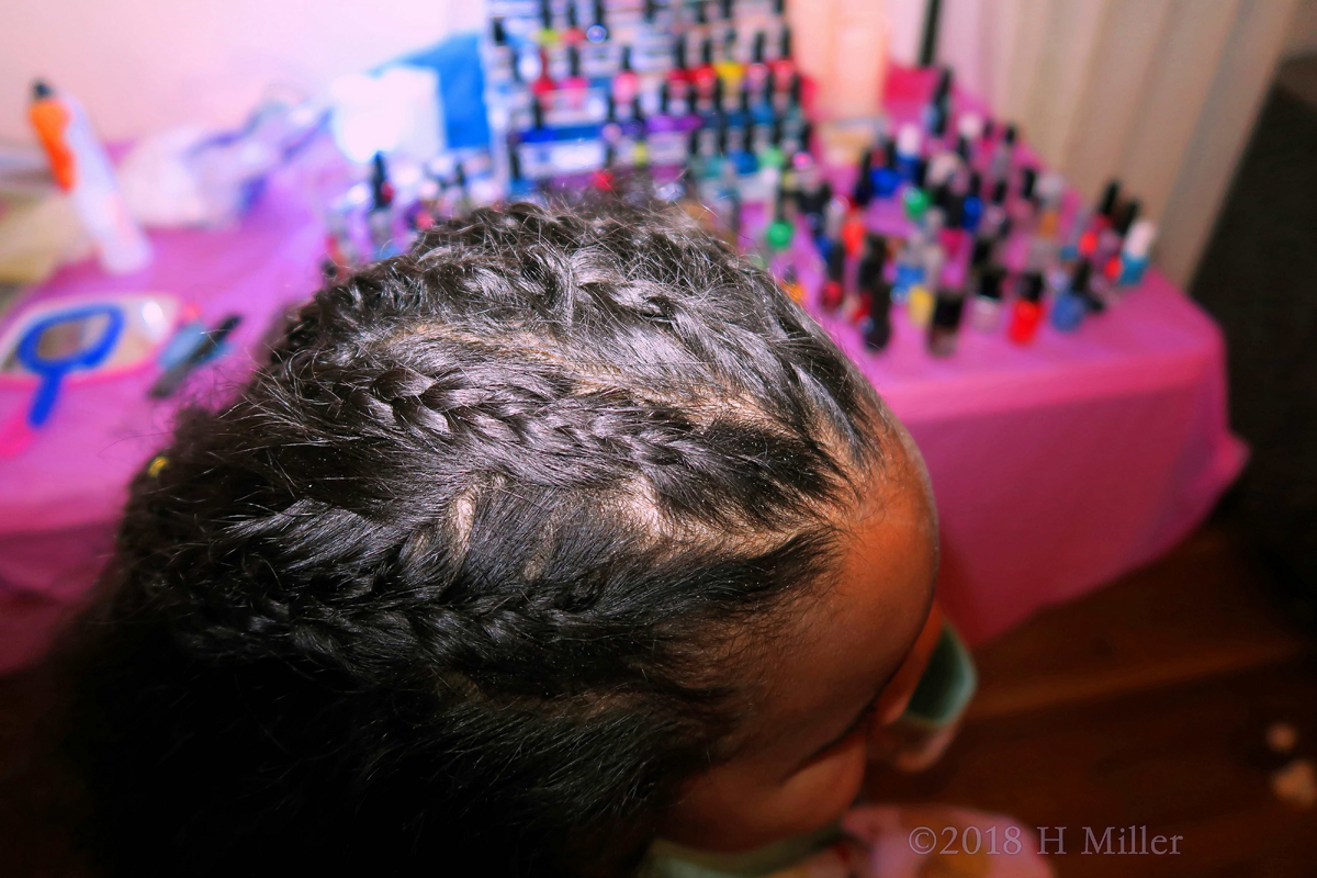 Backside Of Braids! Party Guest Gets Cute Heart Shaped Braid Kids Hairstyle! 