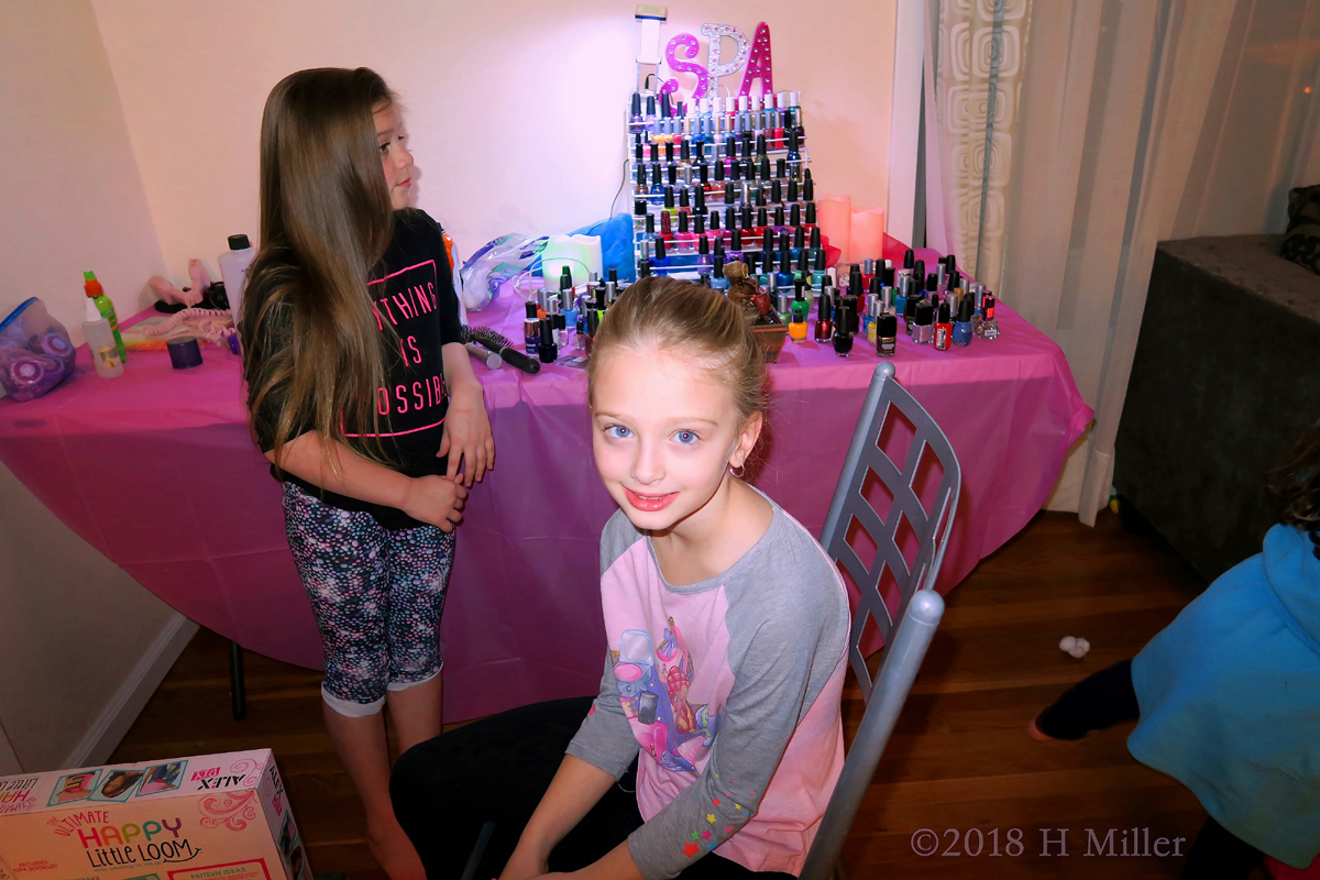 Hair Back And Ready! Kids Updo Girls Hairstyle On This Spa Party Guest!