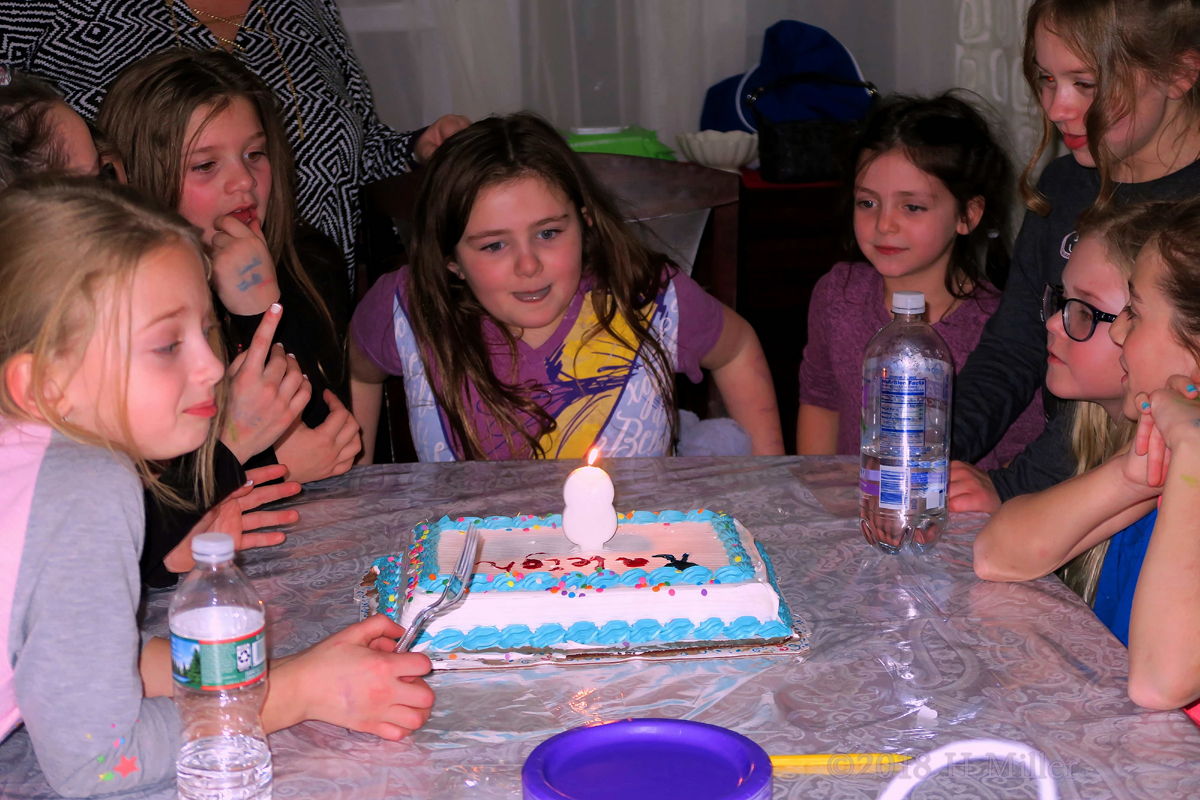 Thinking Of Her Wish! Birthday Girl Blows Out Birthday Cake Candles! 