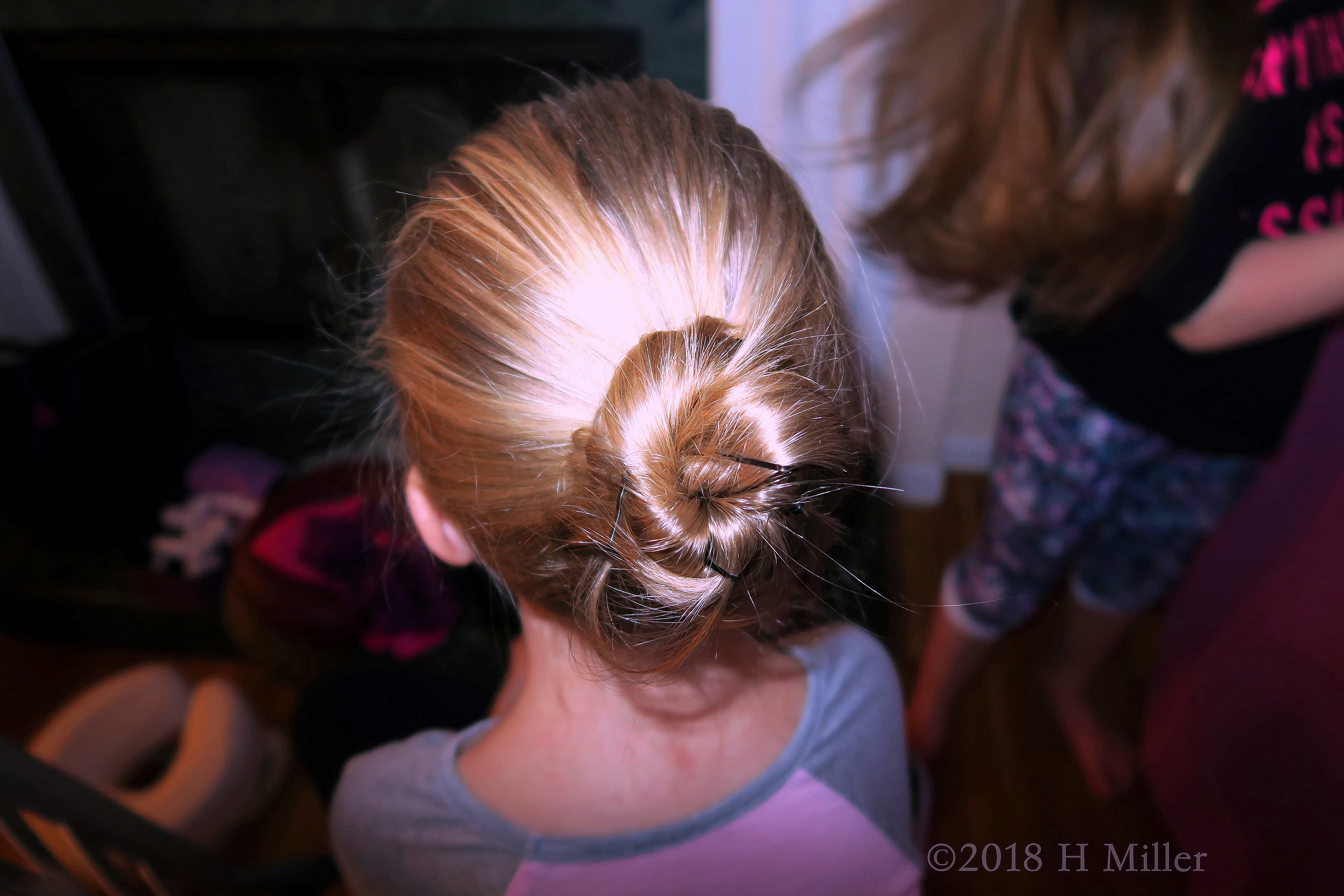 Ballerina Bun Updo. Kids Hairstyle On Kids Party Guest! Ballerina Bun Updo. Kids Hairstyle On Kids Party Guest!