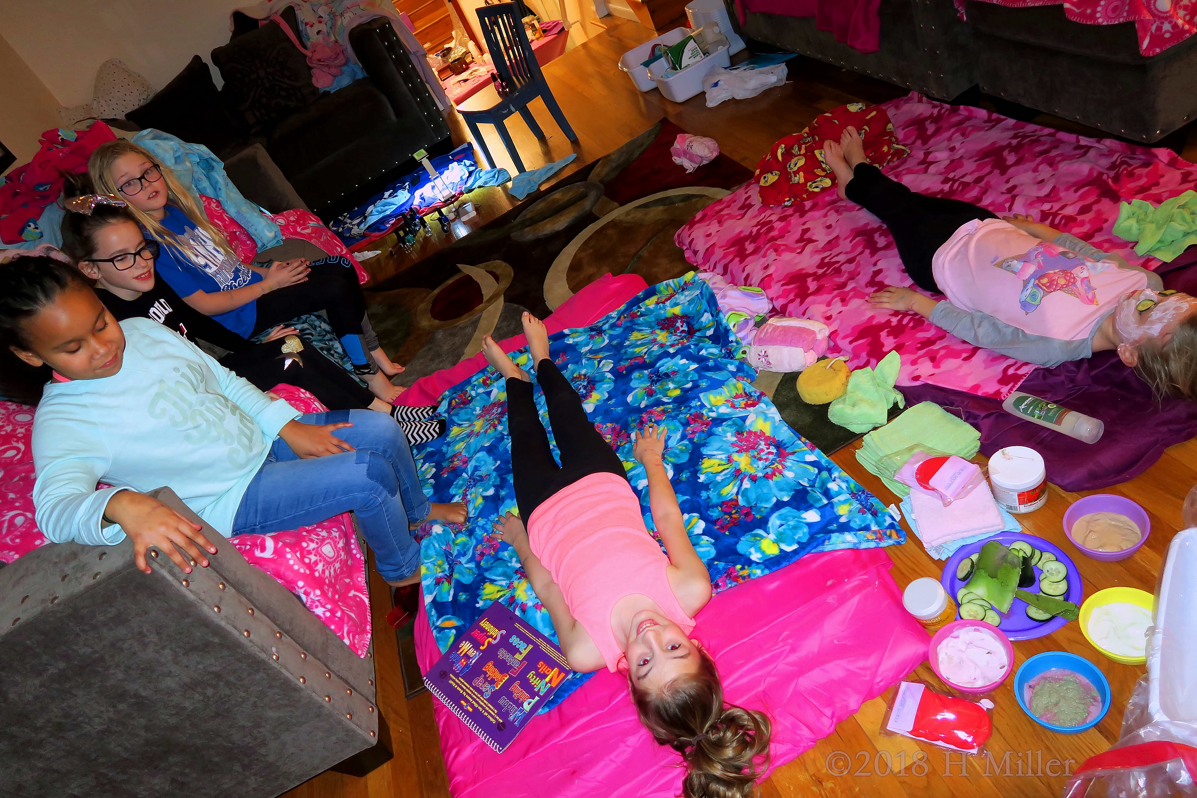 Party Guest Poses At The Girls Facial Area At The Kids Home Spa Party! Party Guest Poses At The Girls Facial Area At The Kids Home Spa Party!