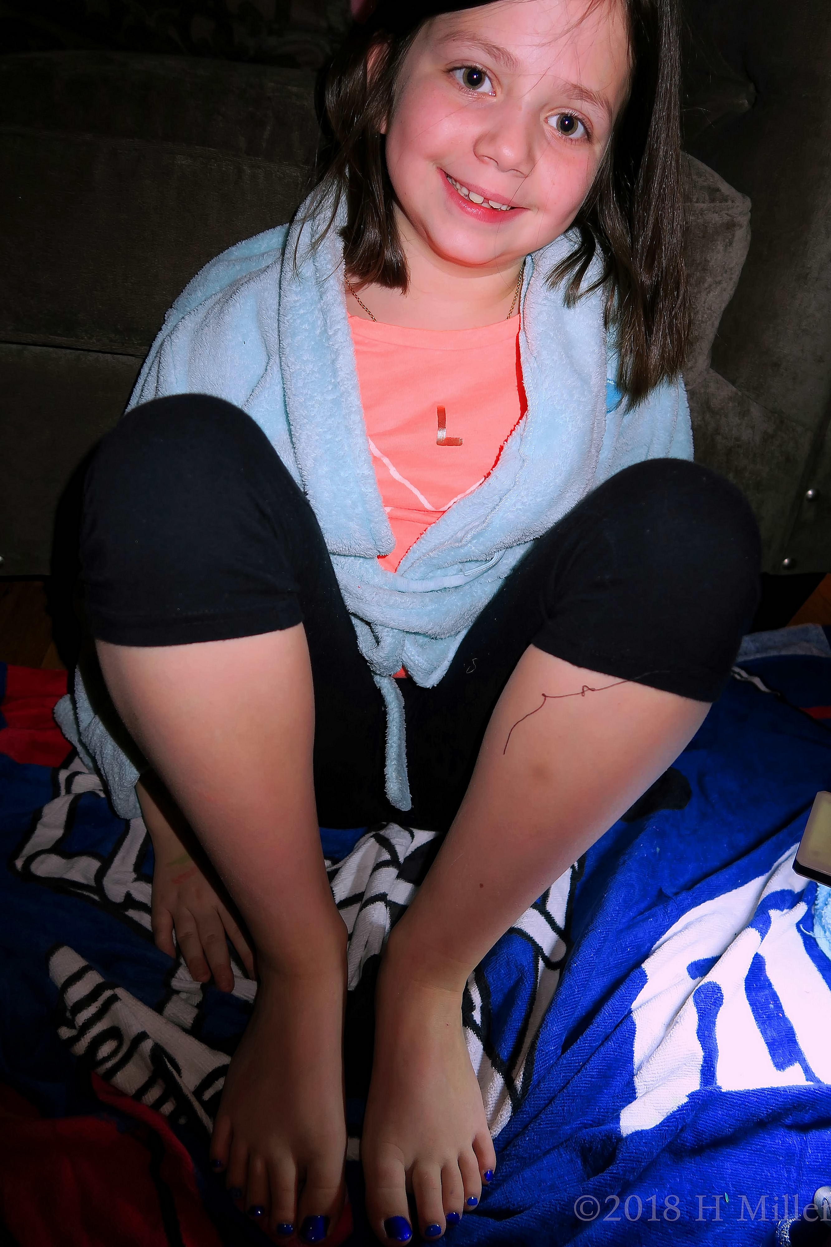 Posing With Pretty Polish! Party Guest Shows Off Kids Pedi! Posing With Pretty Polish! Party Guest Shows Off Kids Pedi!