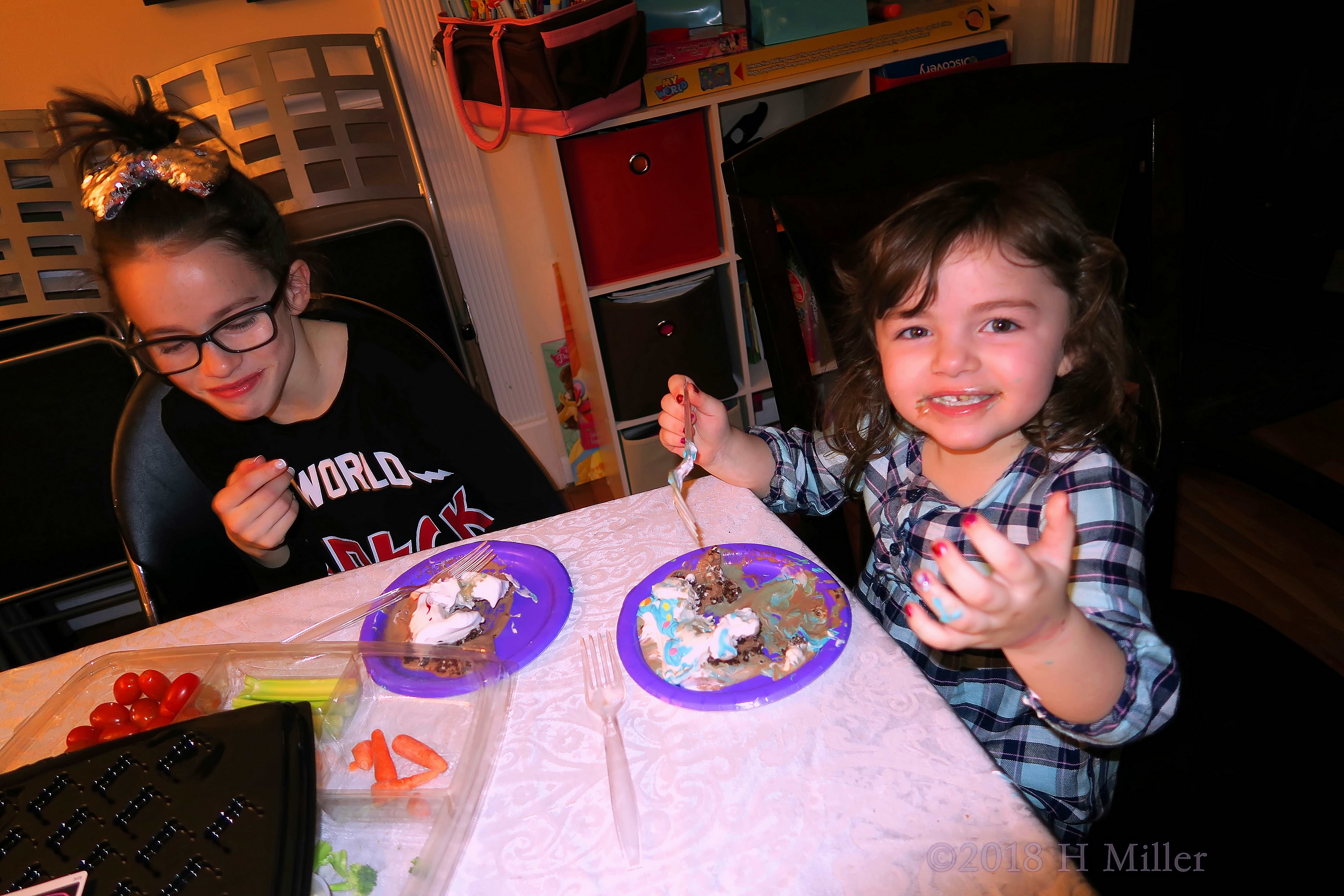 Veggie Trays And Cake! So Many Options At The Kids Spa Party! Veggie Trays And Cake! So Many Options At The Kids Spa Party!