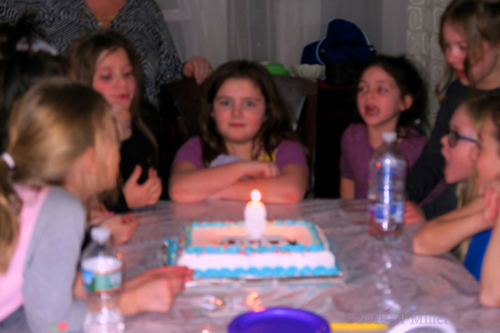 Being Sung Happy Birthday To! Birthday Girl At Kids Spa Party Enjoys Birthday Wishes From Guests!