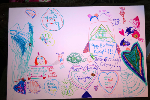 Kids Spa Birthday Card Completed With Love From Party Guests!