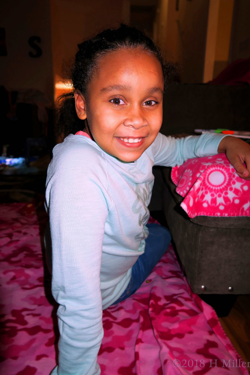 Posing On Camo! Party Guest Taking A Break At The Kids Spa Party! Posing On Camo! Party Guest Taking A Break At The Kids Spa Party!