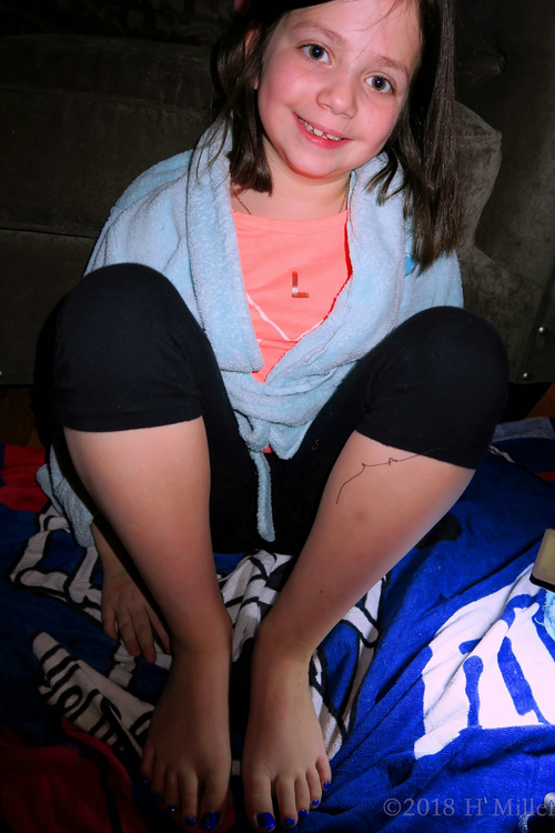 Posing With Pretty Polish! Party Guest Shows Off Kids Pedi! Posing With Pretty Polish! Party Guest Shows Off Kids Pedi!