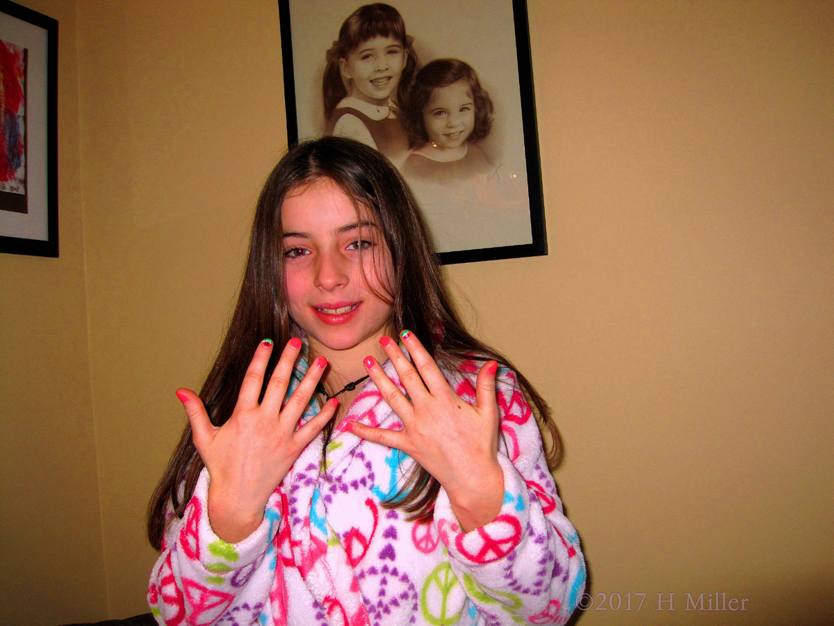 Birthday Girl Showing Her Cool Kids Manicure!