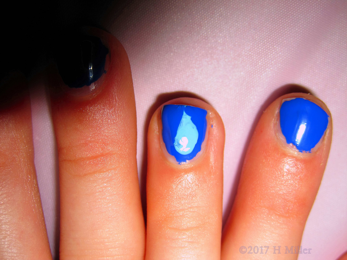 Hey Look Its A Water Droplet For This Kids Nail Design! Super Cool Kids Mani! 