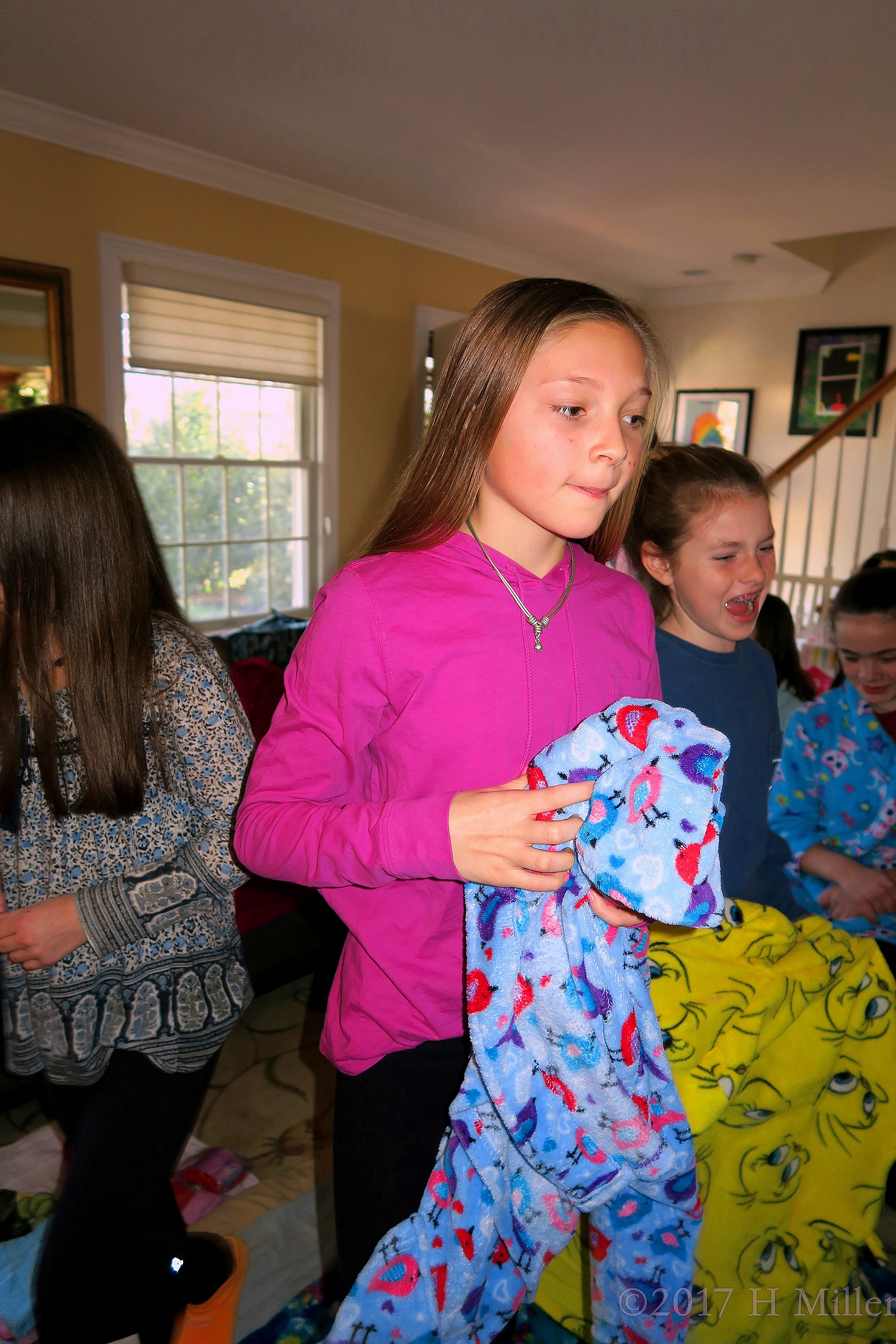 She Is Taking This Blue Spa Robe For Herself She Is Taking This Blue Spa Robe For Herself