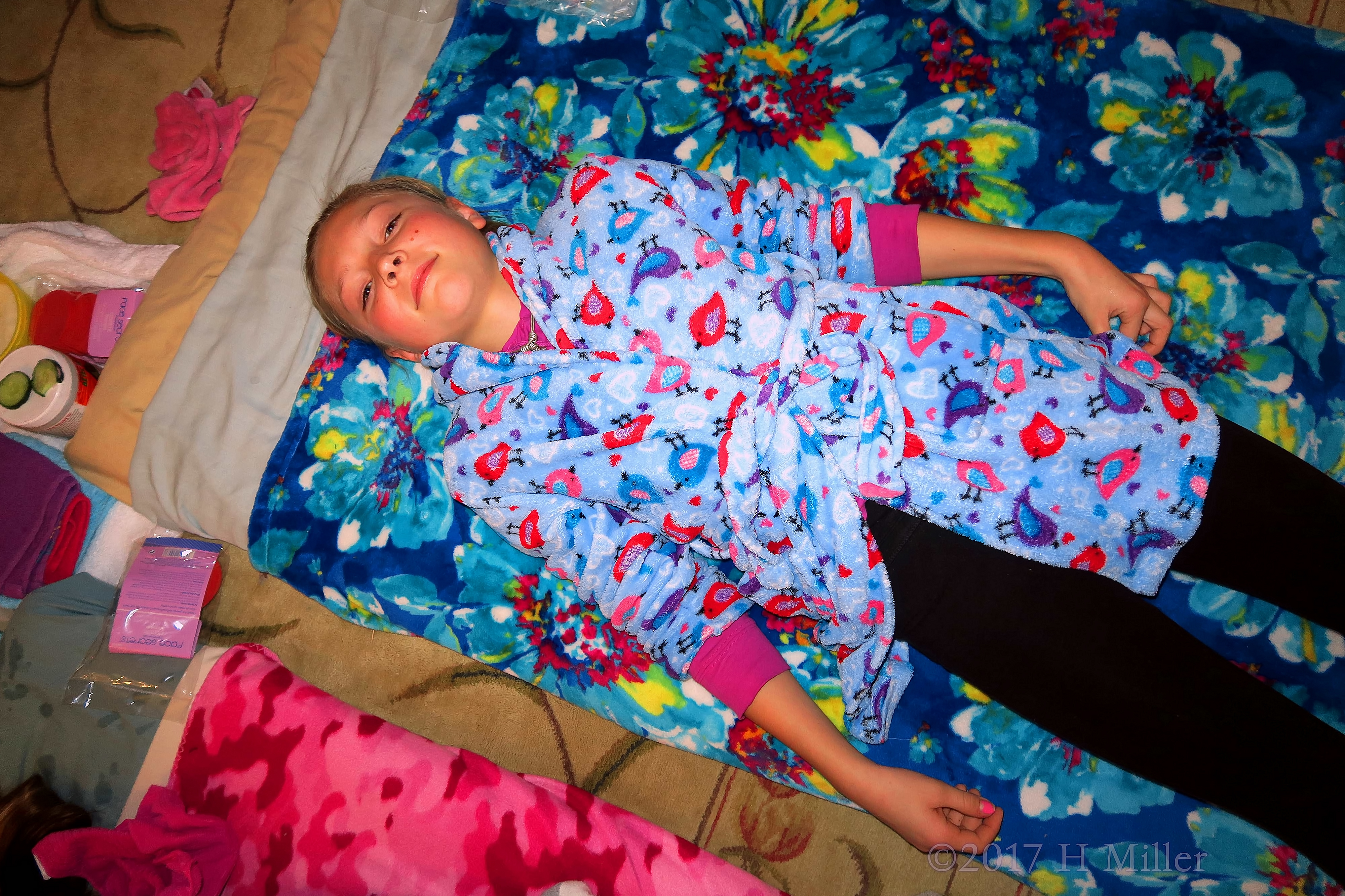 She Is Wearing A Little Birds Spa Robe Before Facials For Girls! 4 She Is Wearing A Little Birds Spa Robe Before Facials For Girls! 4