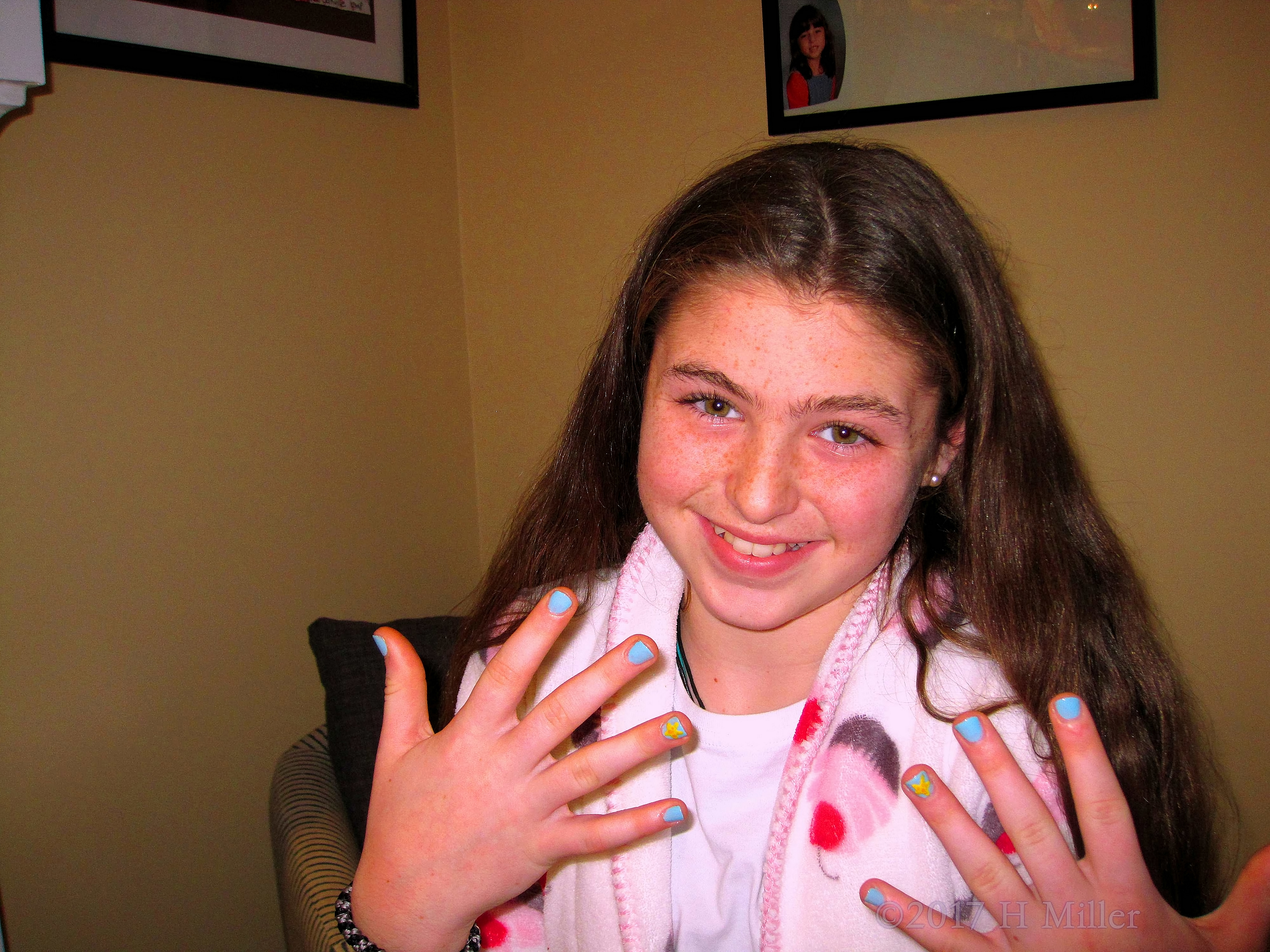 Smiling Girl With Her Cute Nailpaint 