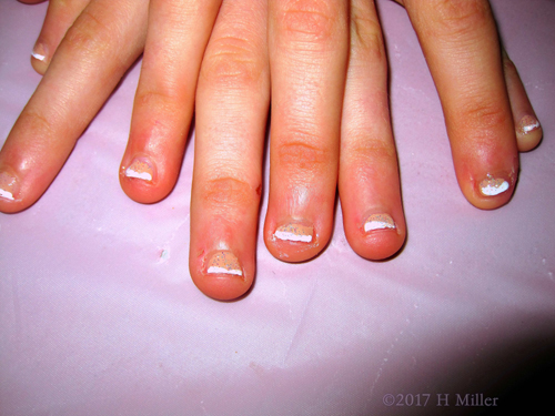 Cute French Manicure Nail Design On This Girls Mini Manicure!