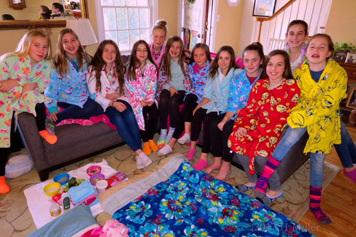 Party Guests Really Happy Wearing Their Spa Robes Before The Spa For Kids Begins! Party Guests Really Happy Wearing Their Spa Robes Before The Spa For Kids Begins!