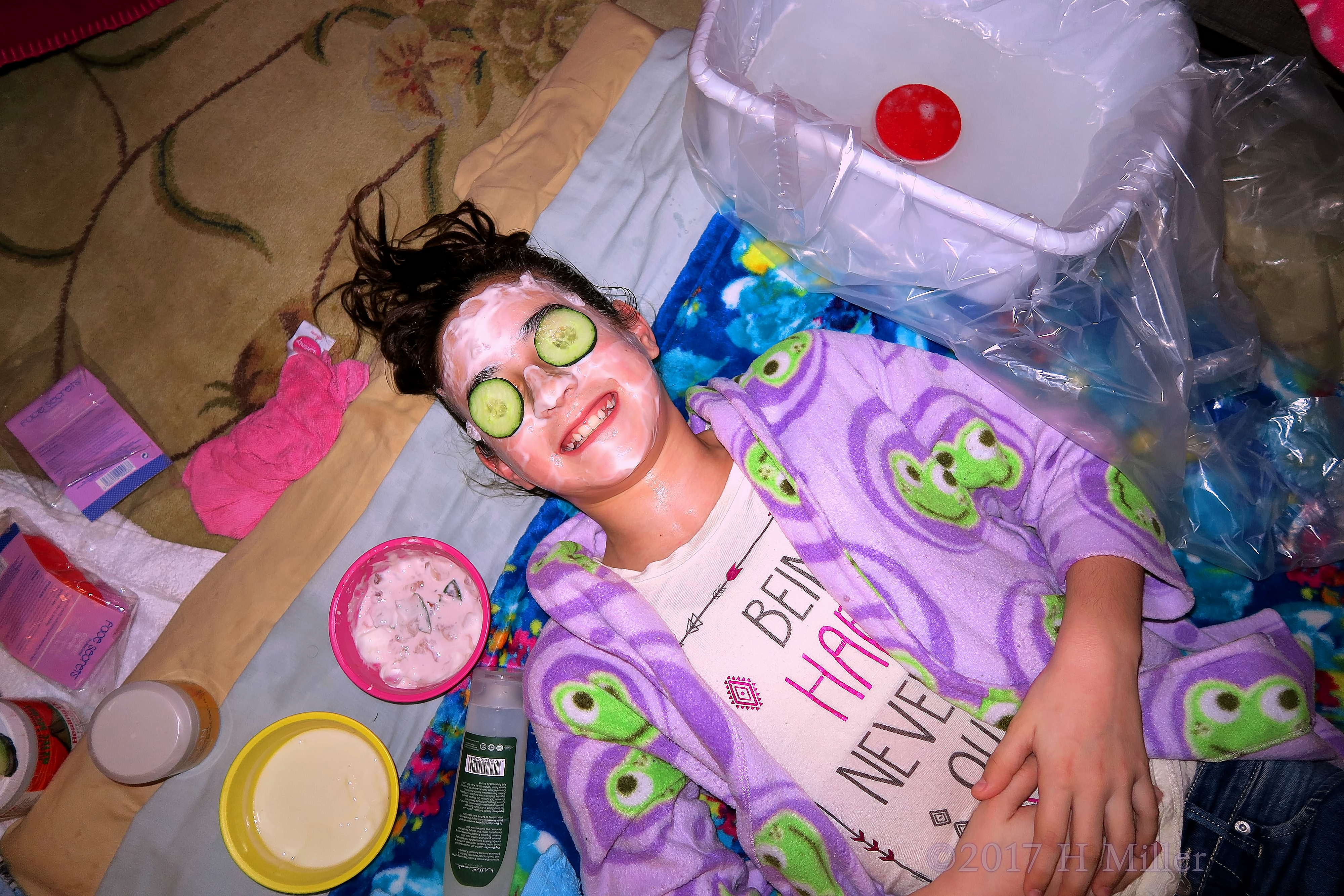 Enjoying Her Kids Facial Time Enjoying Her Kids Facial Time