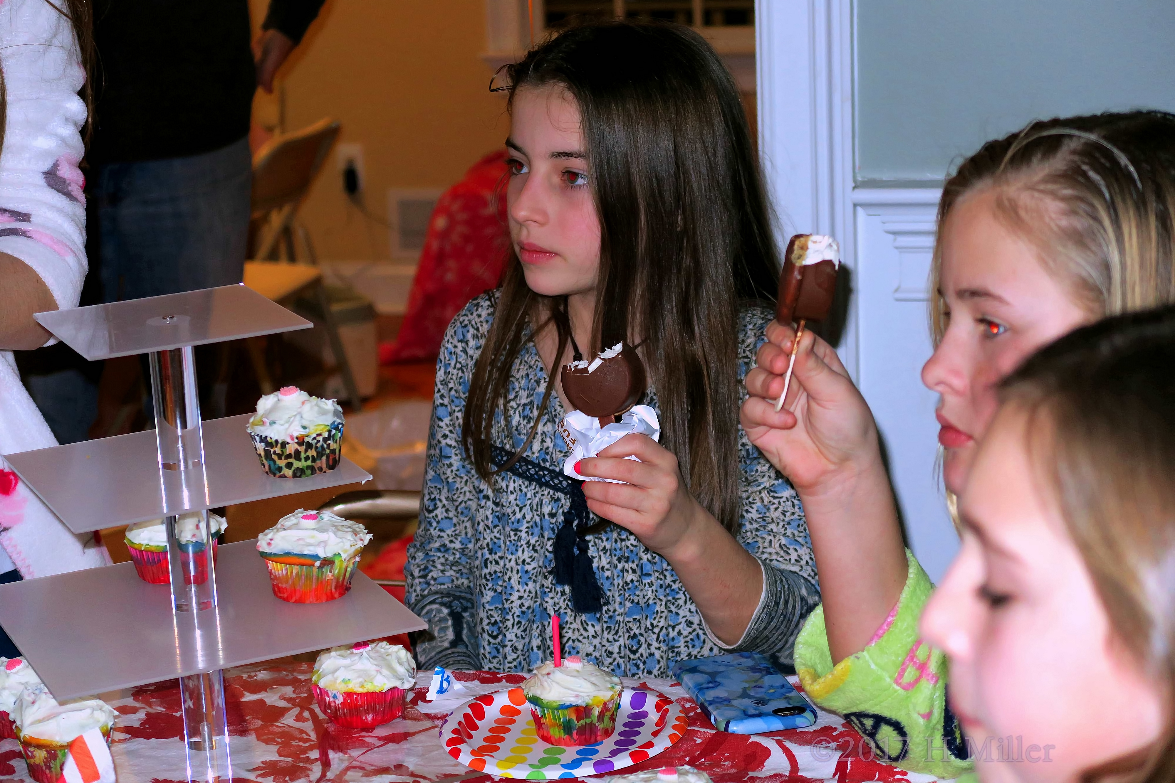 Guests Are Having Ice Cream At The Party For Kids! 