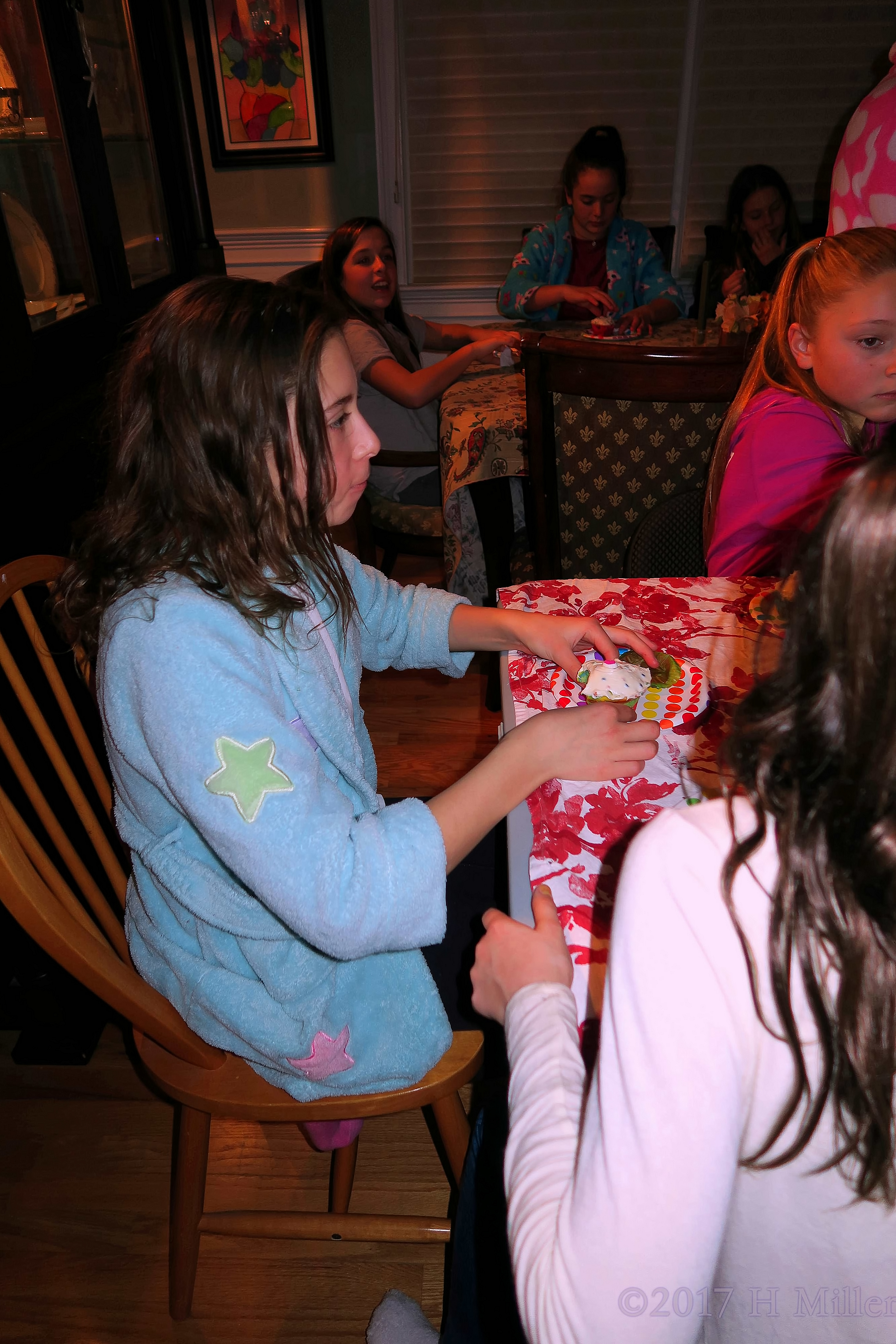 Guests Are Having Yummy Snacks At The Home Spa Birthday Party 