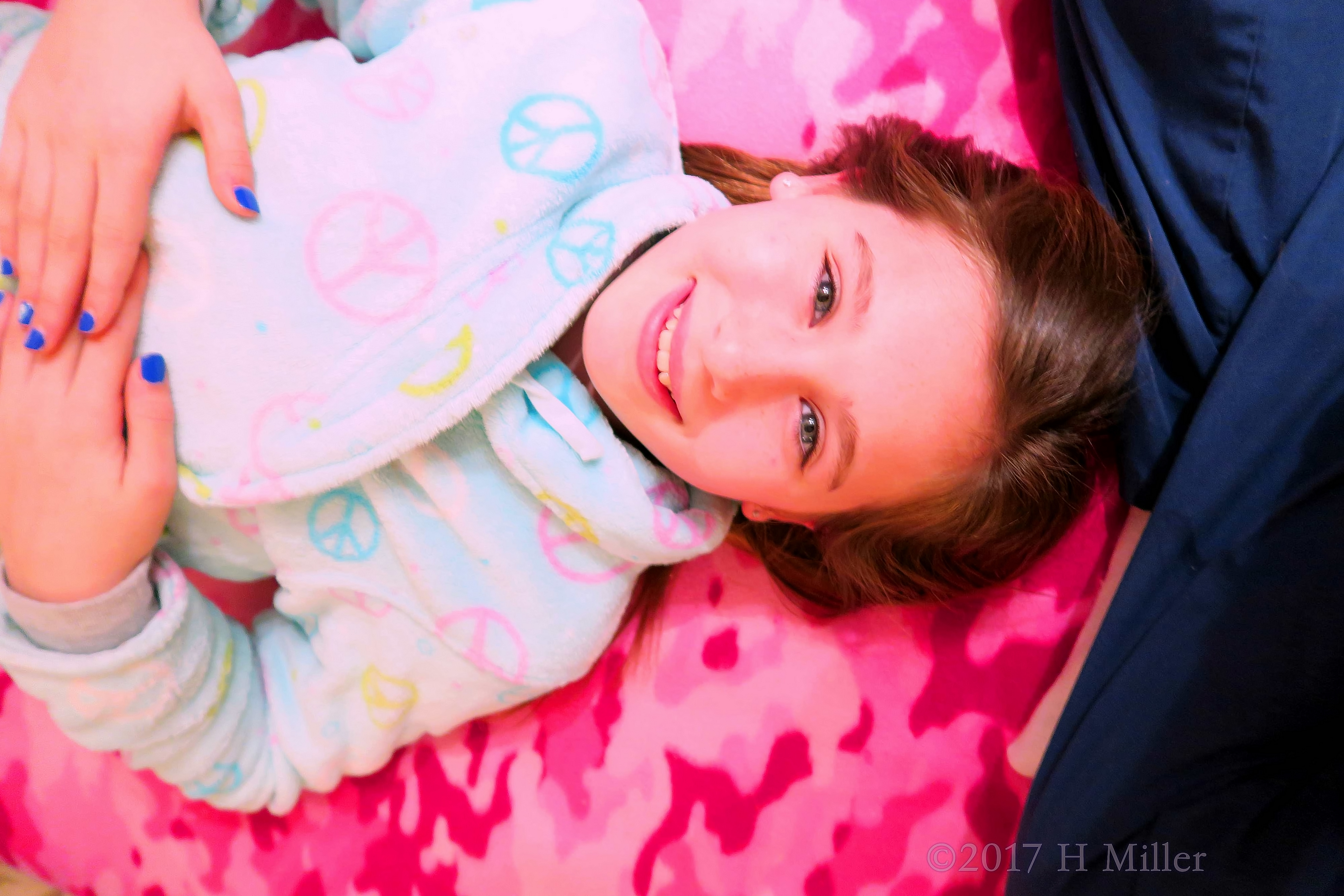 Smiling Party Guest At The Girls Facial Area Smiling Party Guest At The Girls Facial Area