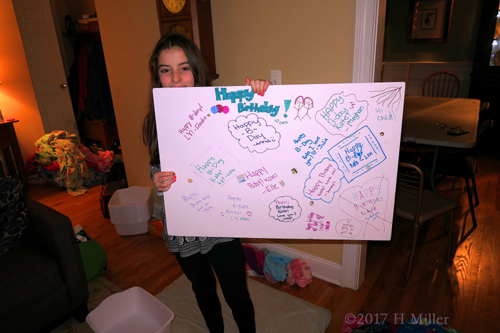 Birthday Girl Is Showing Her Special Spa Birthday Card Birthday Girl Is Showing Her Special Spa Birthday Card