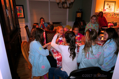 Guests Are At The Dining Area At Kate's Birthday Party Guests Are At The Dining Area At Kate's Birthday Party