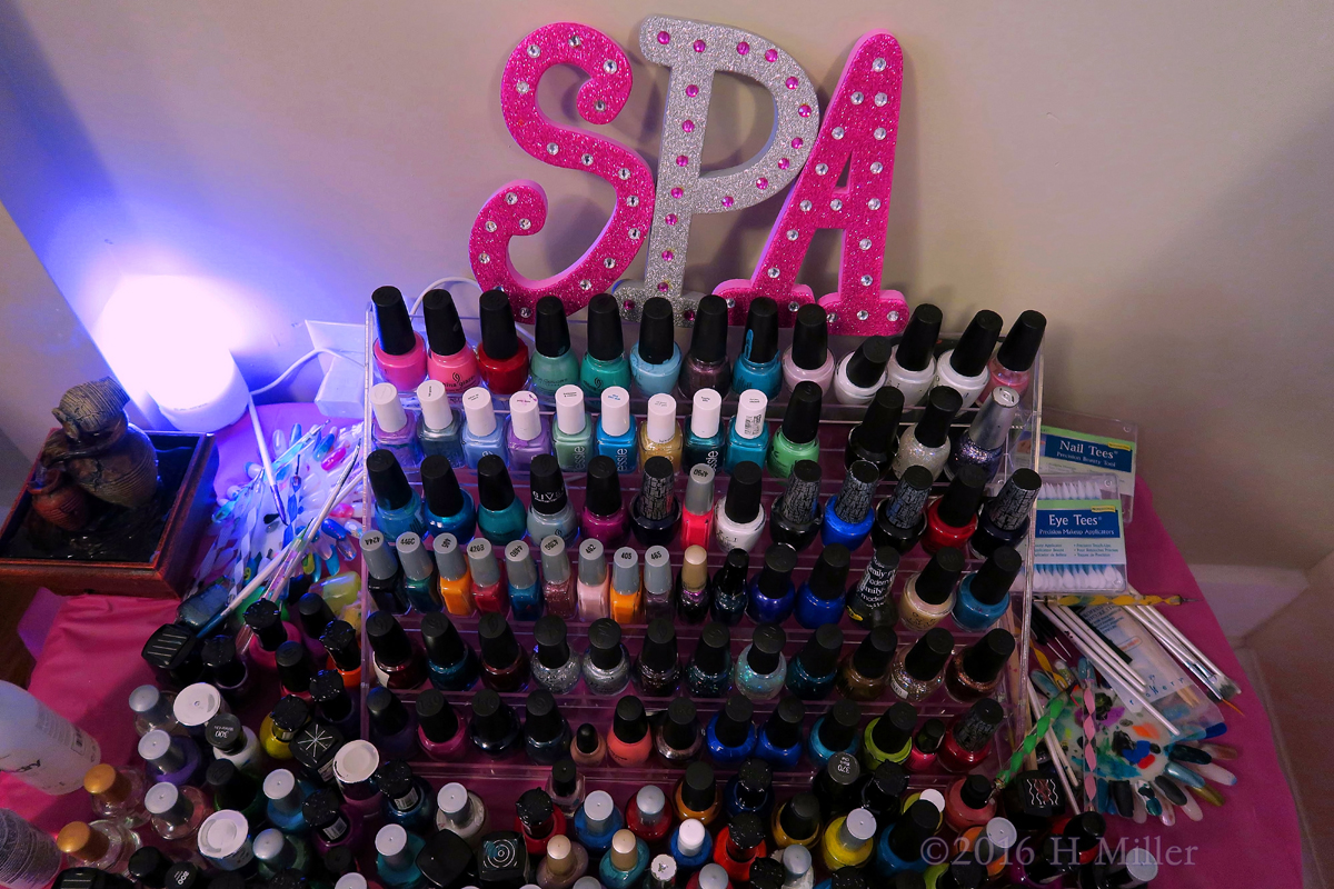 The Spa Letters And Nail=Polish Set Up At The Spa!