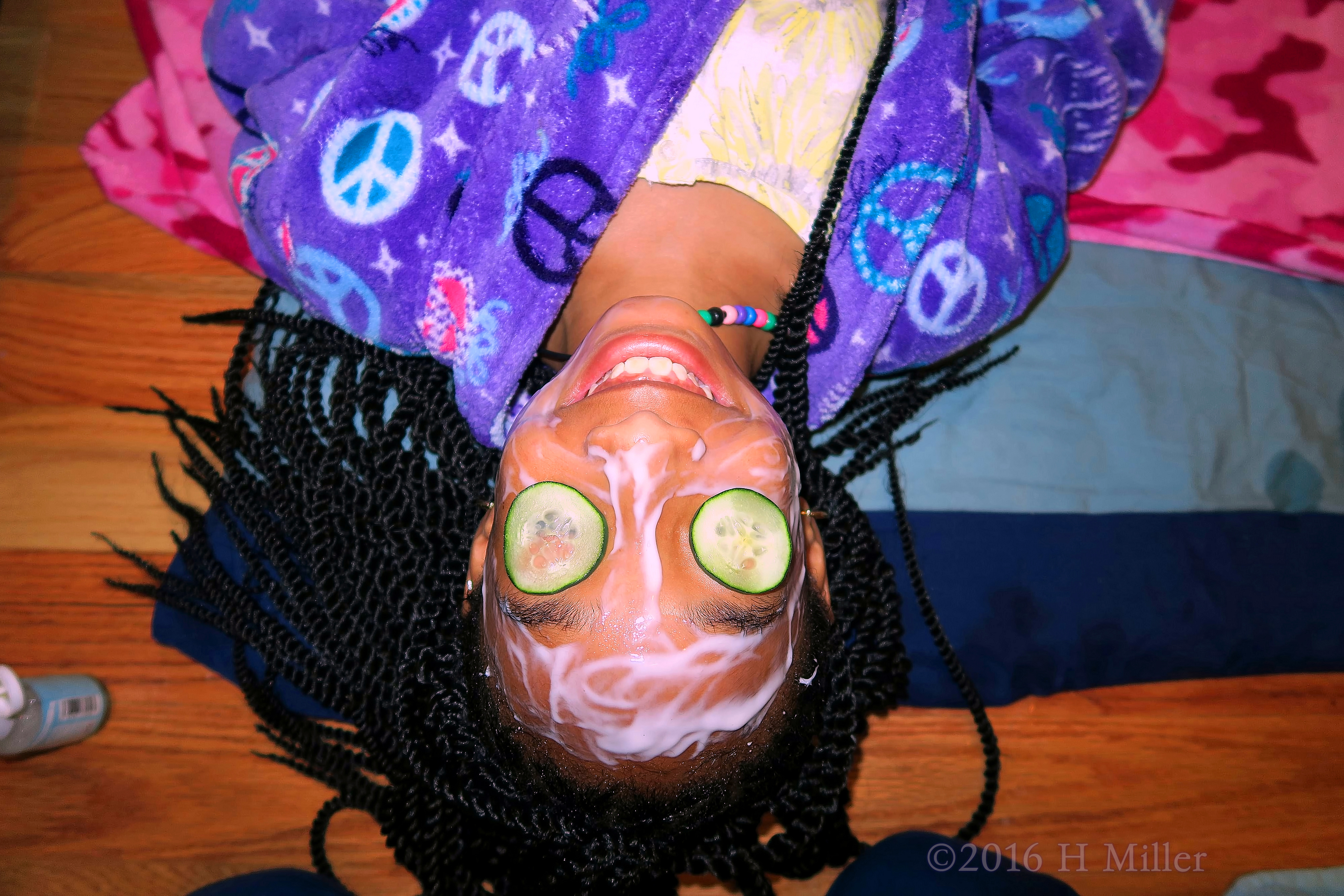 Smiling With Her Girls Facial Masque And Cukes On! Smiling With Her Girls Facial Masque And Cukes On!