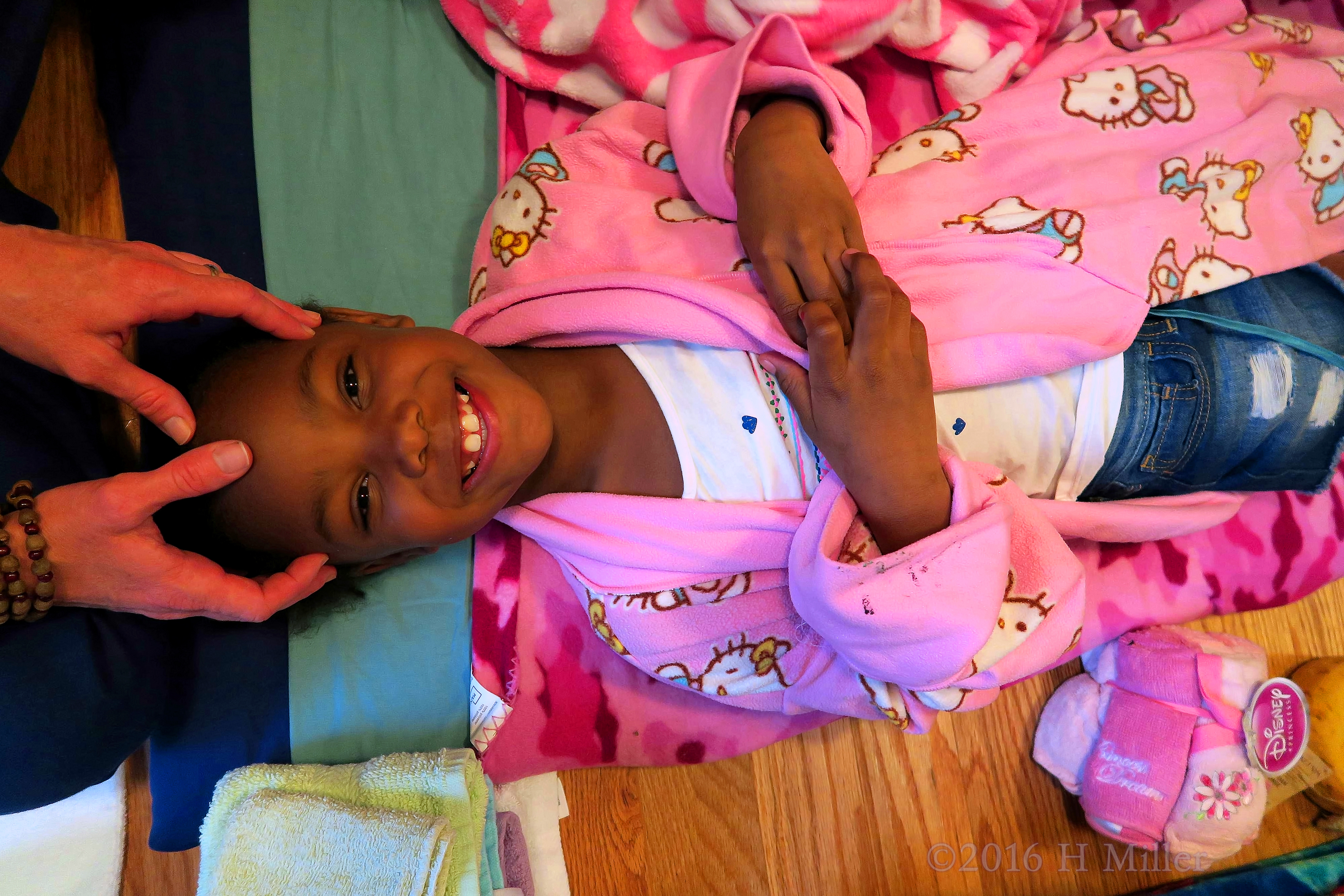 The Kids Facial And Scalp Massage In Progress! The Kids Facial And Scalp Massage In Progress!